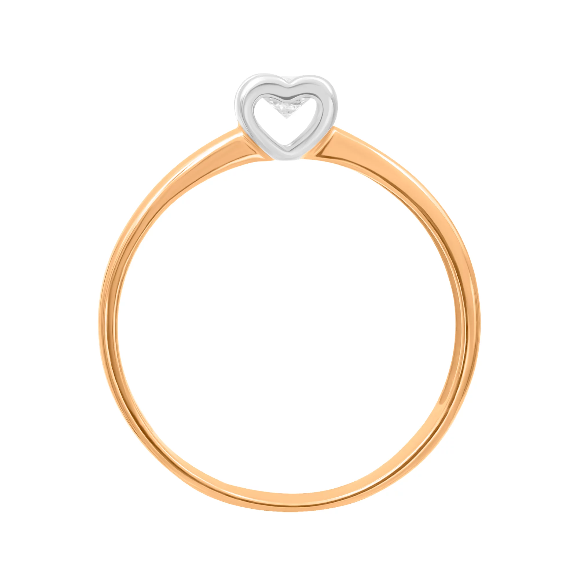 Золотое кольцо с фианитом - 482878 – изображение 2