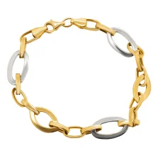 Браслет з комбінованого золота якірне плетіння - 969137