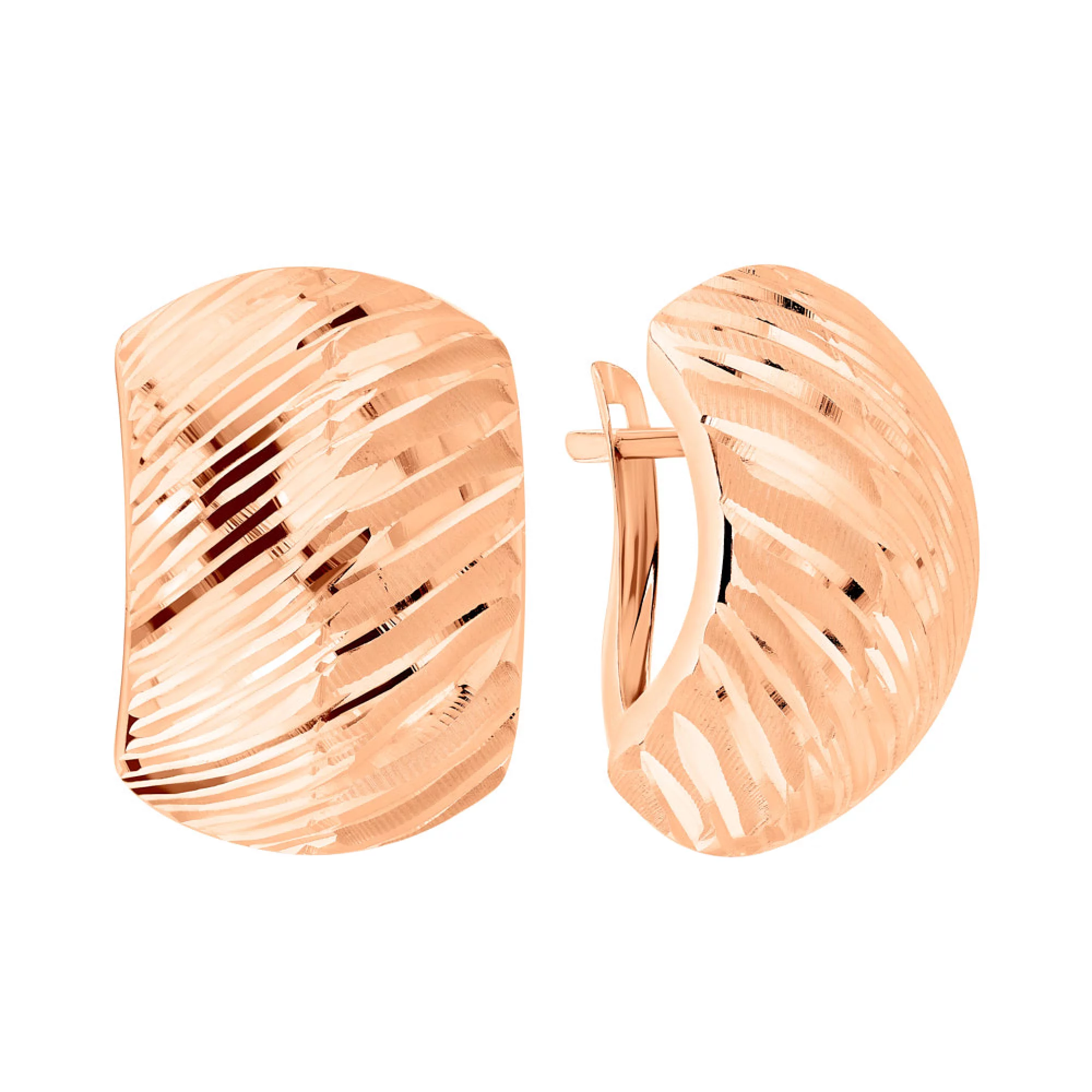 Золоті сережки з алмазною гранню - 1504247 – зображення 1