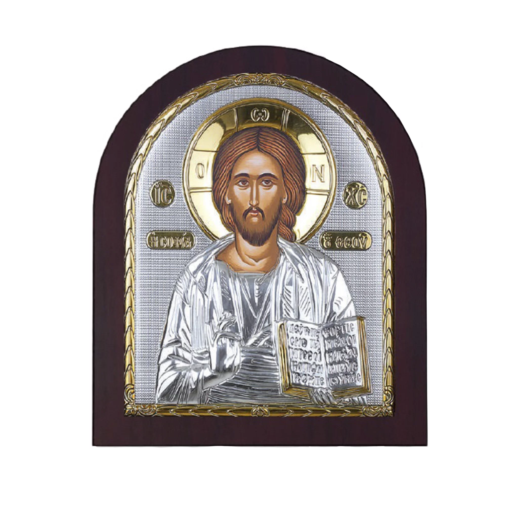 Икона "Спаситель" серебряная с позолотой - 1593169 – изображение 1