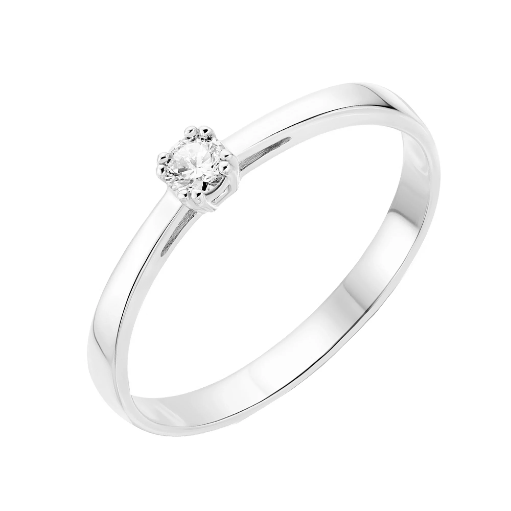 Кольцо на помолвку из белого золота с бриллиантом - 961980 – изображение 1