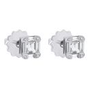 Сережки-гвоздики из белого золота с бриллиантами - 960252