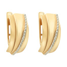 Сережки из красного золота с фианитами - 406786