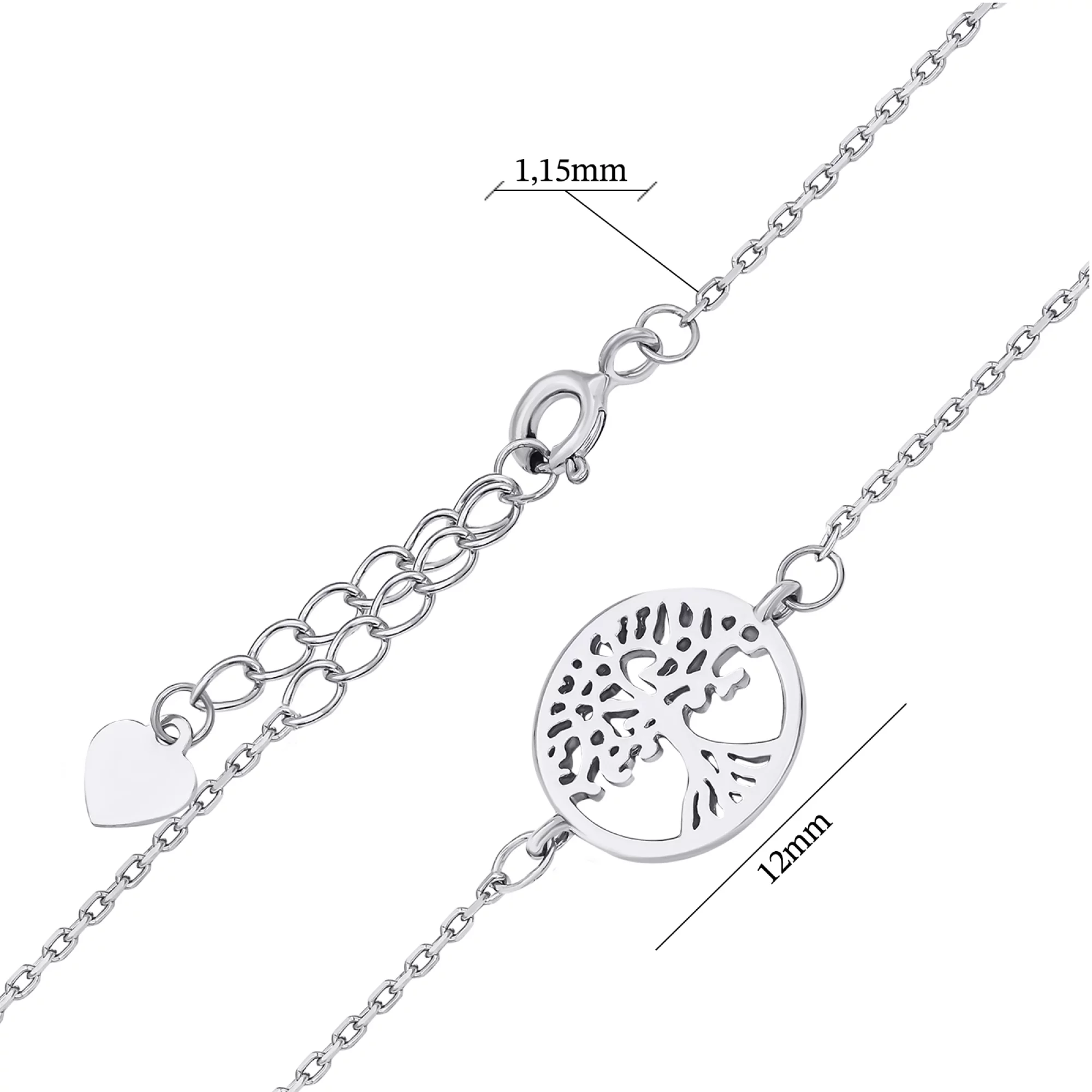 Браслет "Дерево Жизни" из серебра плетение якорное - 1548551 – изображение 3