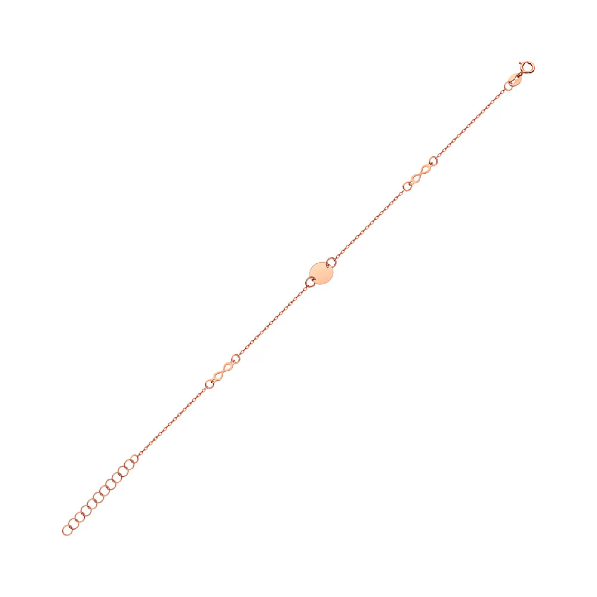 Браслет из красного золота с монеткой плетение Якорь - 1260268 – изображение 1