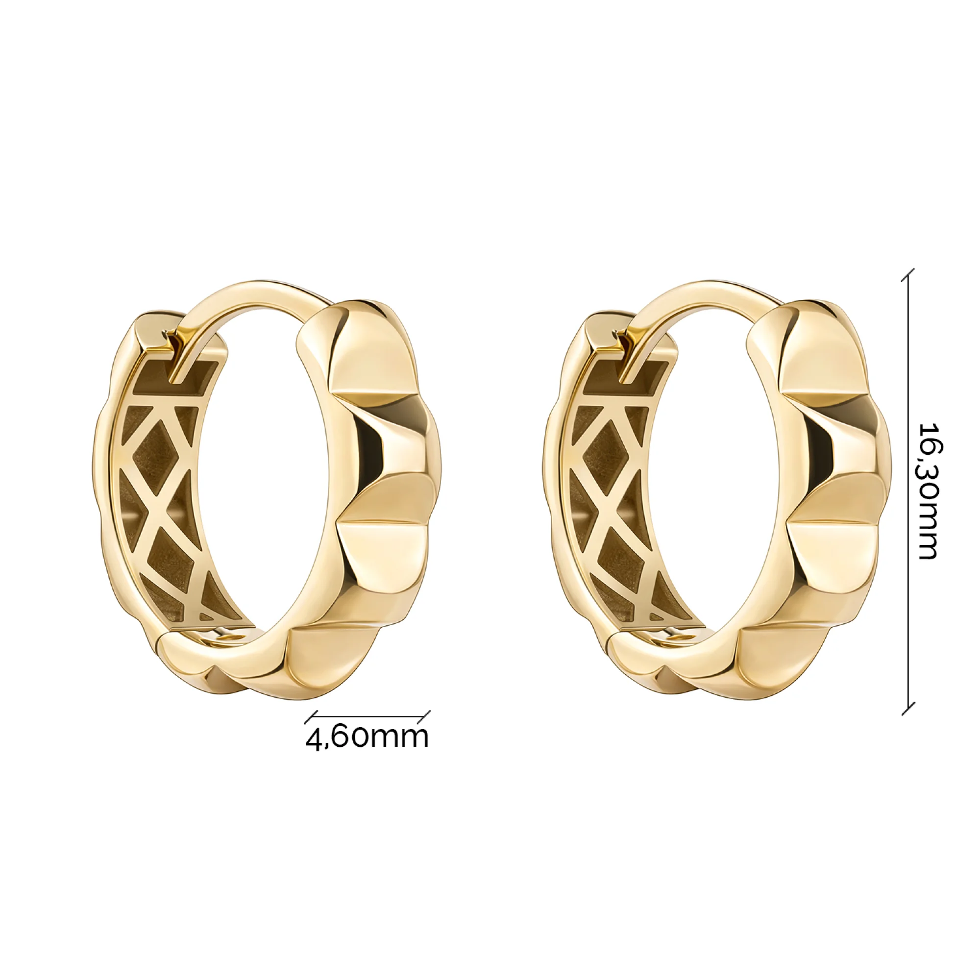 Серьги-кольца из лимонного золота - 2149611 - 5