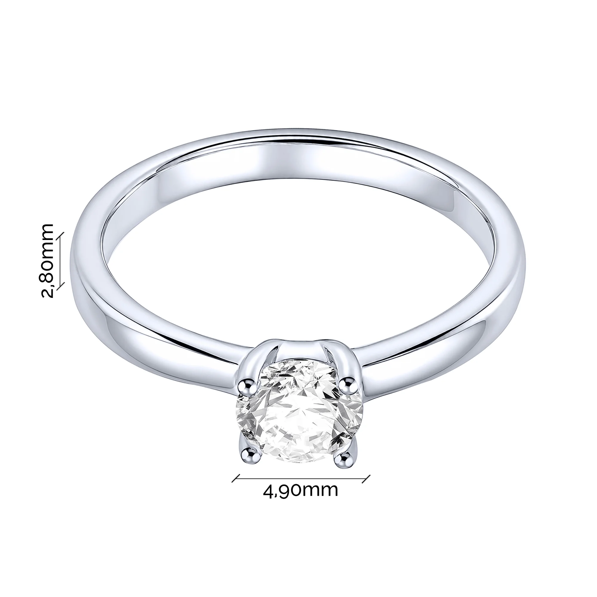 Серебряное кольцо с фианитом - 2283669 - 3