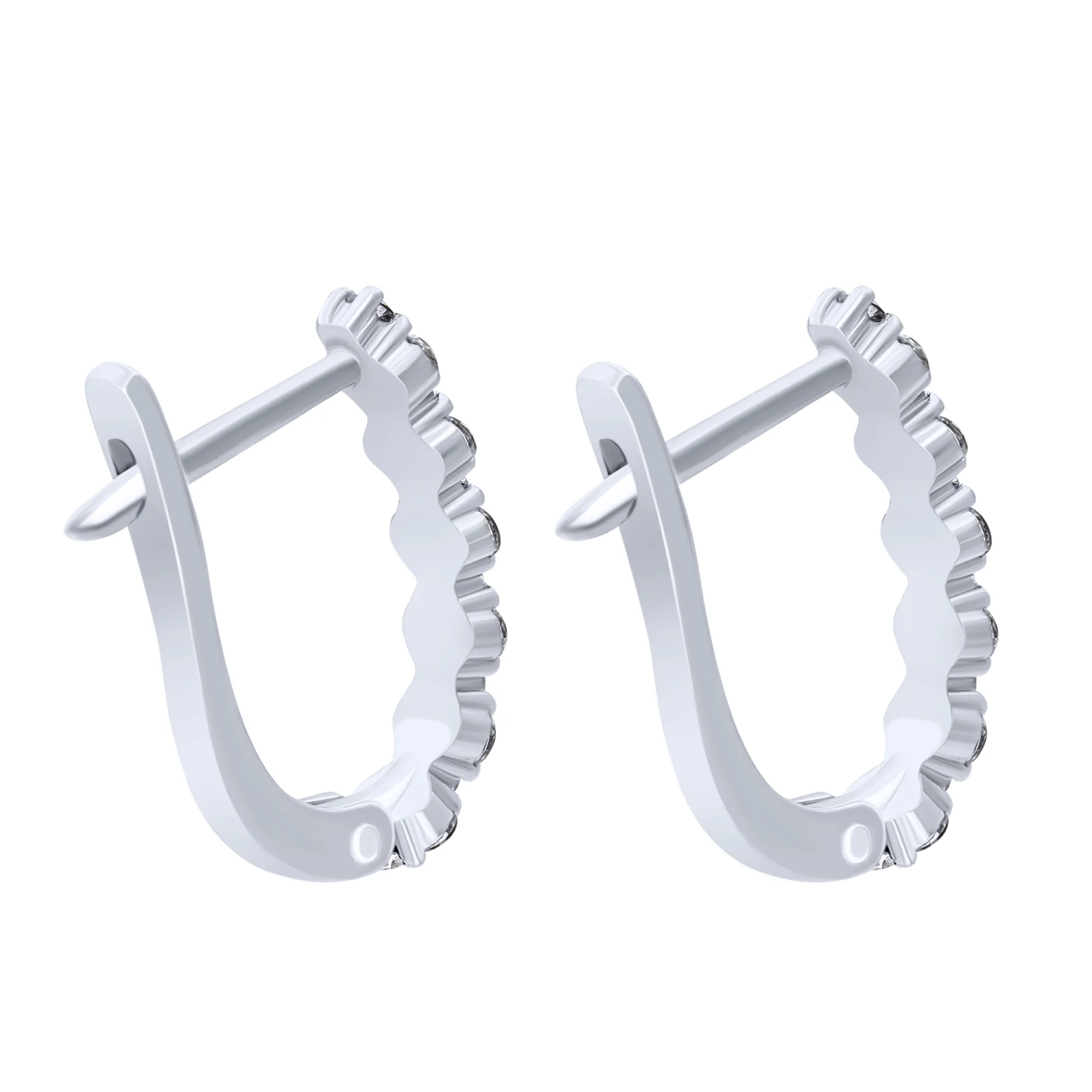 Сережки з білого золота з діамантами - 1562306 - 5