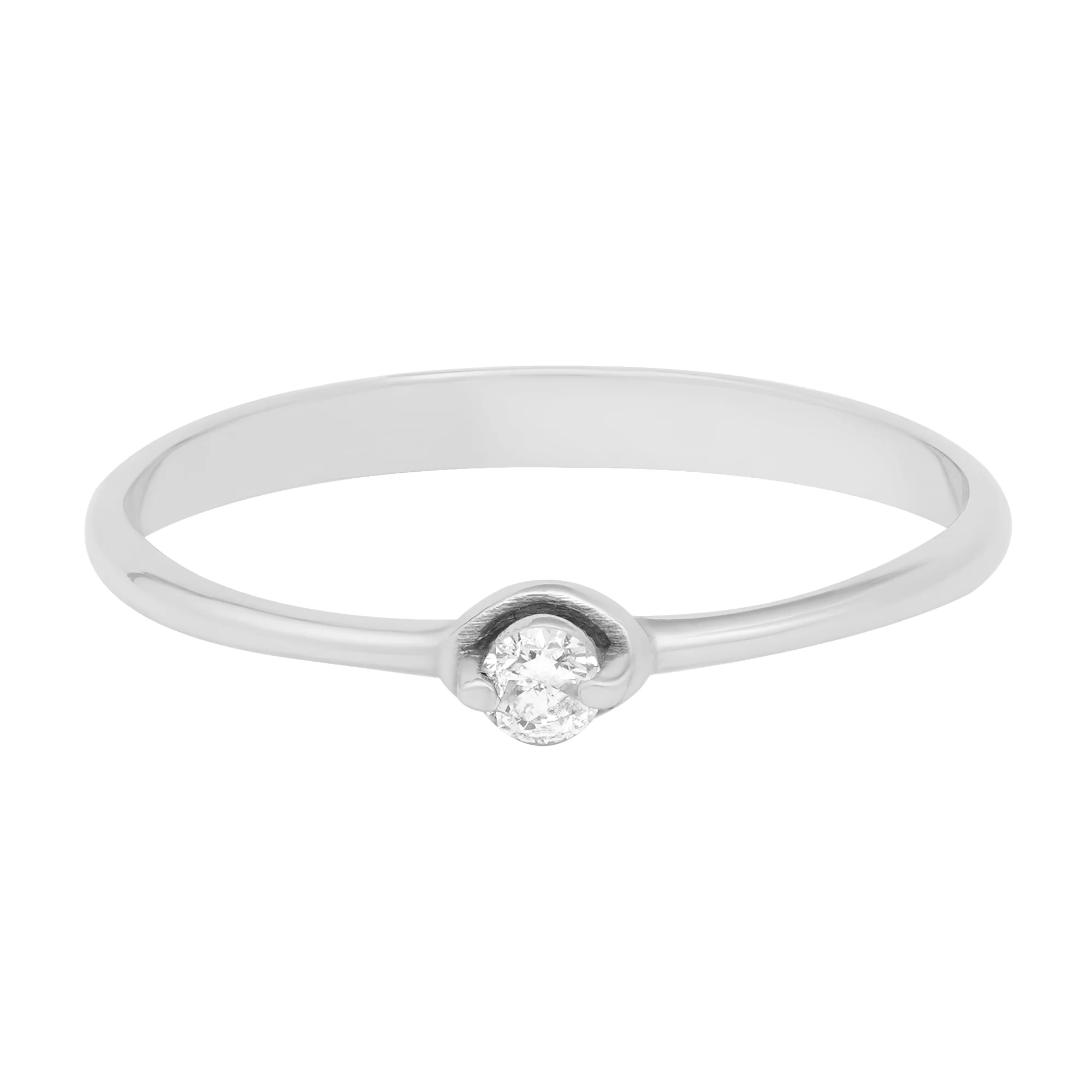 Кольцо для помолвки в белом золоте с бриллиантом - 1731693 – изображение 2