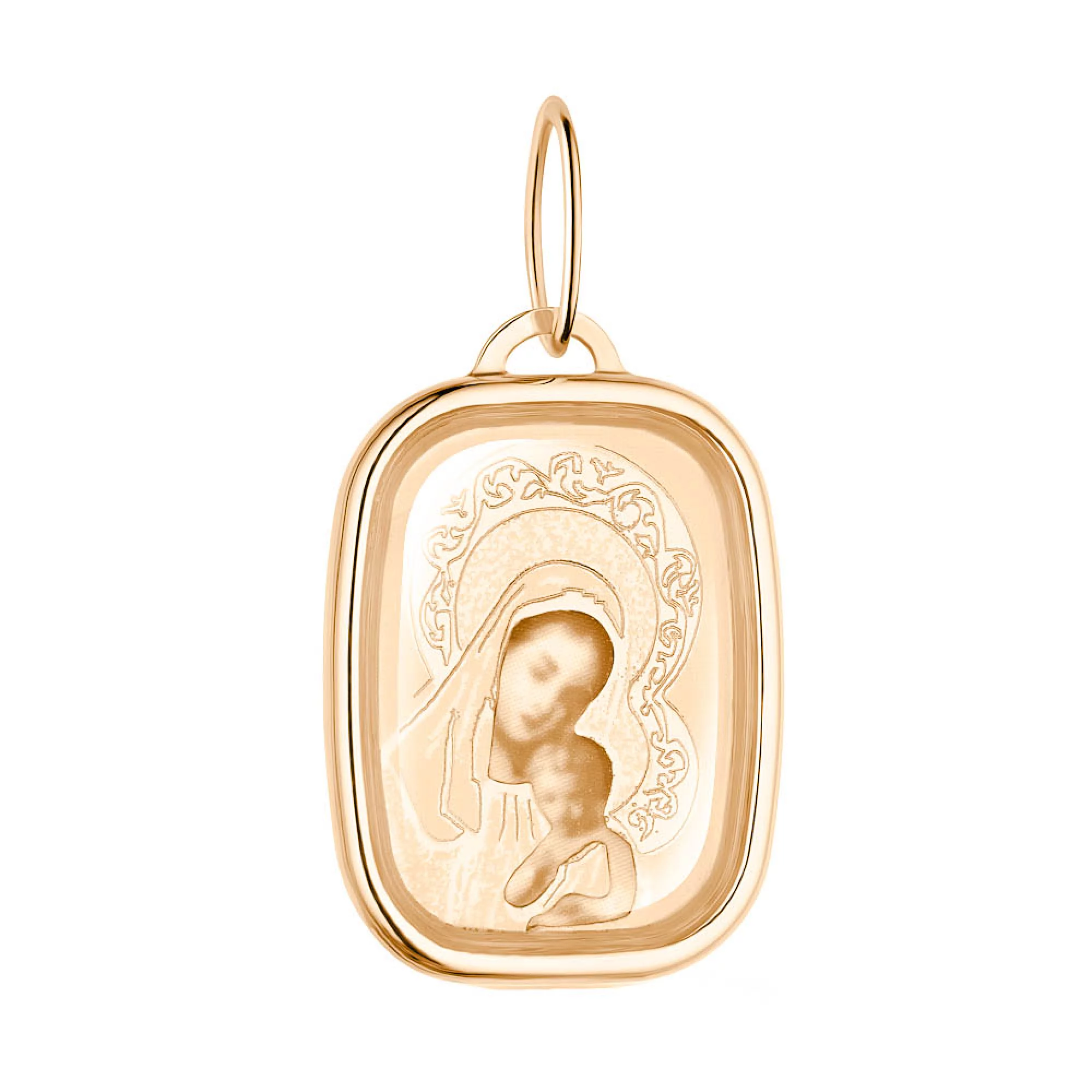Золотая ладанка "Дева Мария с младенцем" - 1590381 – изображение 1