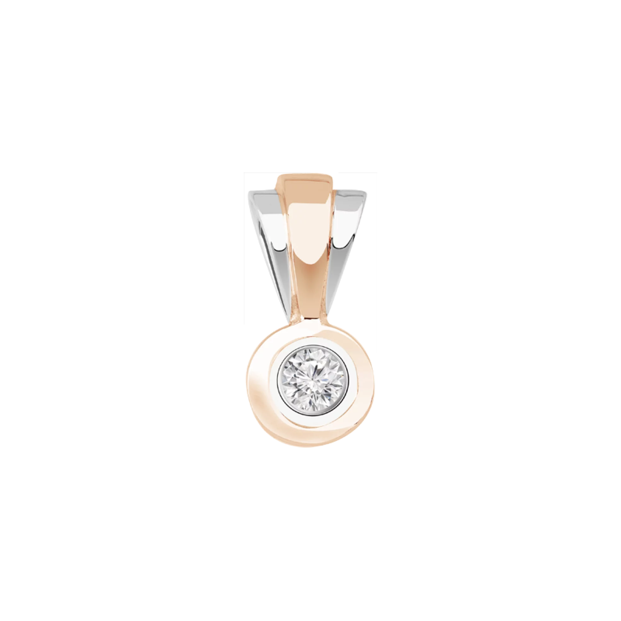 Підвіска з діамантом з комбінованого золота - 421255 – зображення 1