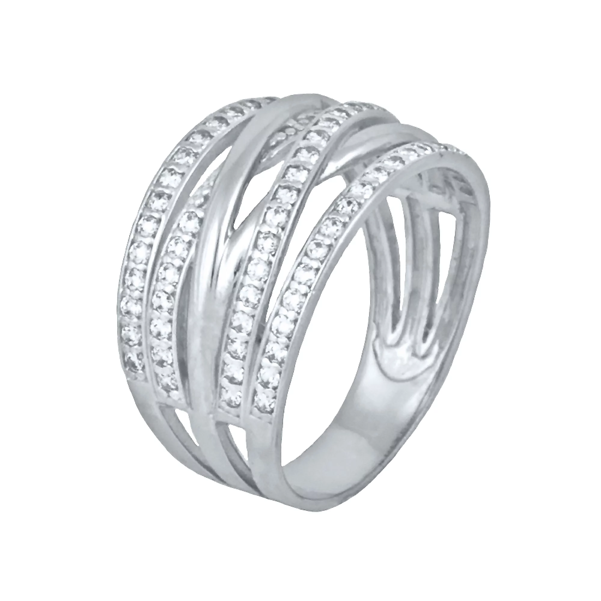 Серебряное кольцо с цирконием - 666638 – изображение 1
