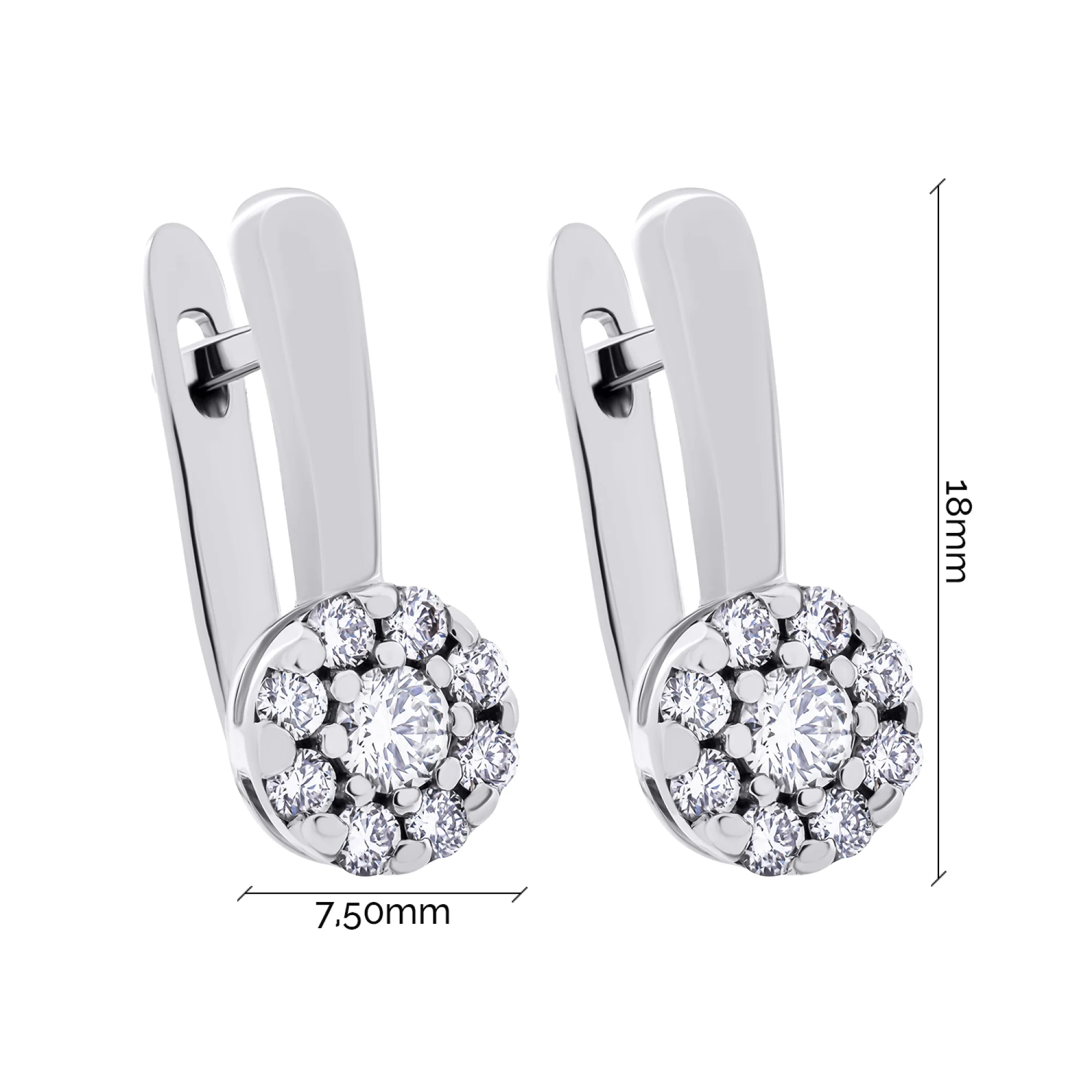 Серьги из белого золота с бриллиантами - 411315 - 3