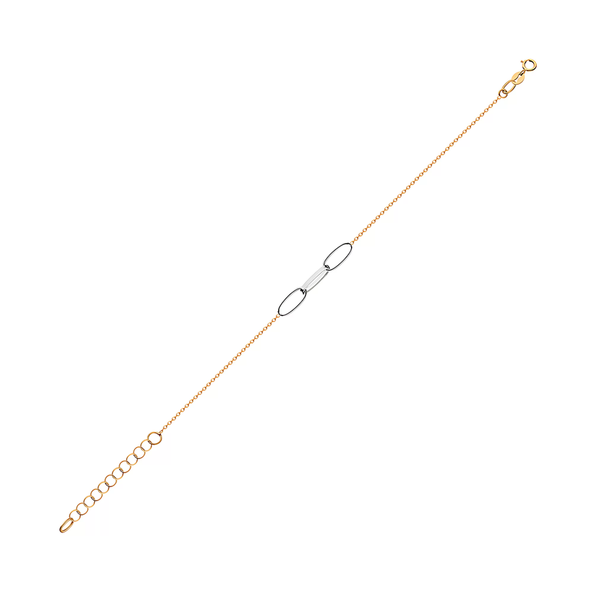 Браслет із комбінованого золота "Ланки" плетіння якір - 1526661 – зображення 2