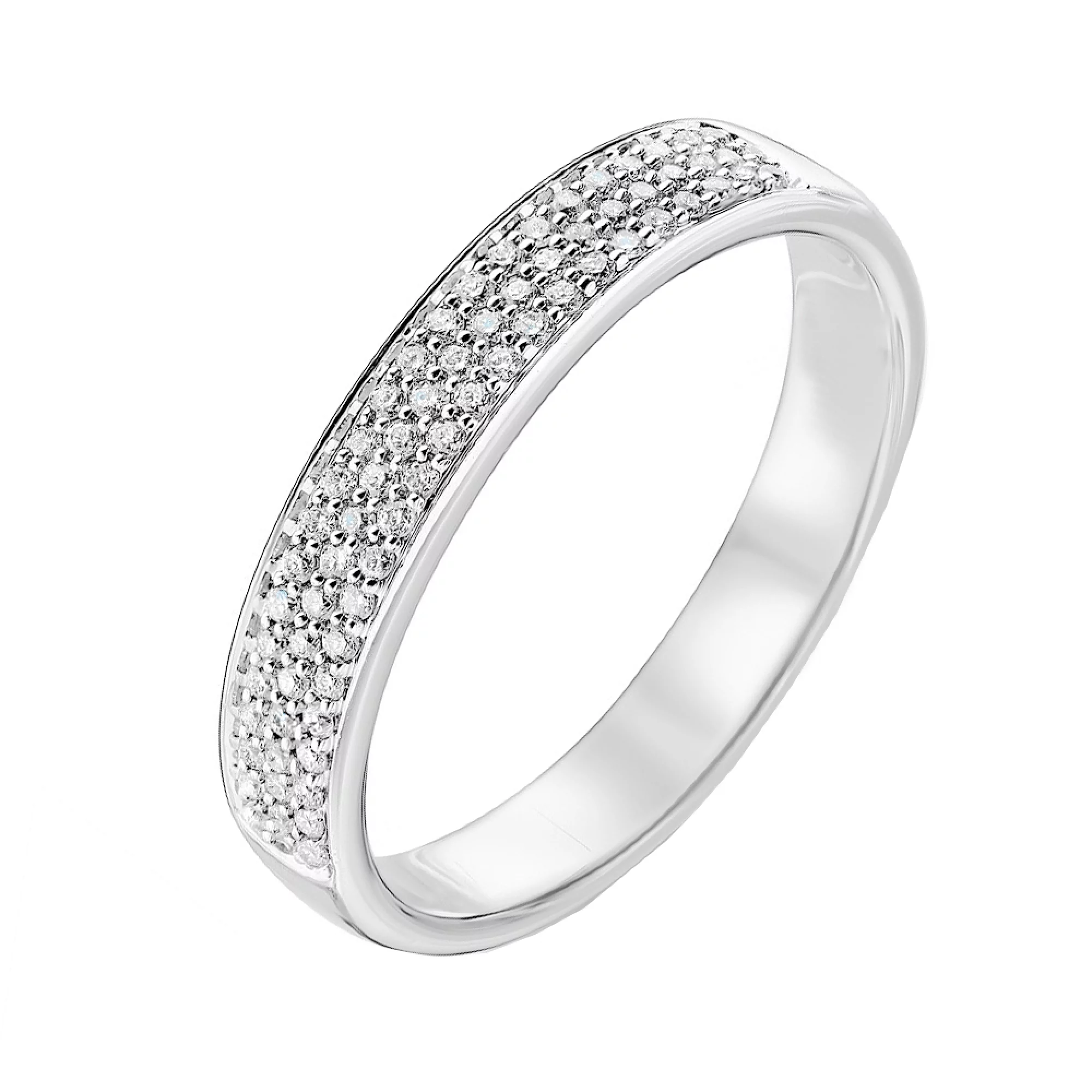 Кольцо в белом золоте с дорожкой бриллиантов - 1707235 – изображение 1