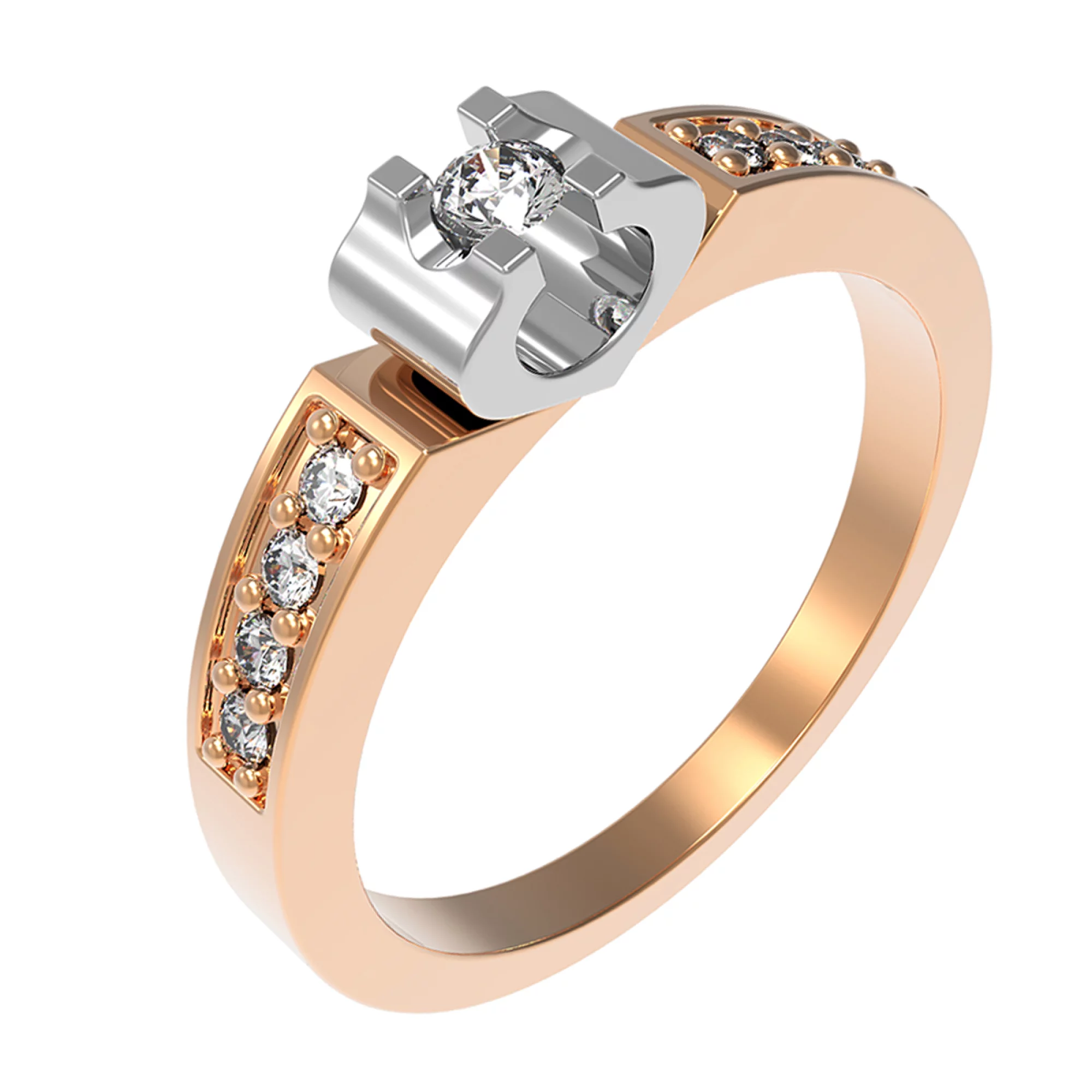 Золотое кольцо с бриллиантами - 521717 – изображение 1