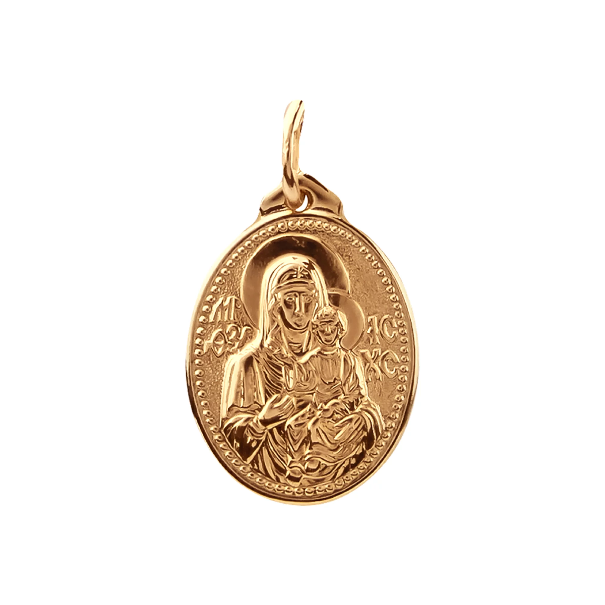 Ладанка из красного золота Божья матерь "Казанская" - 366958 – изображение 1