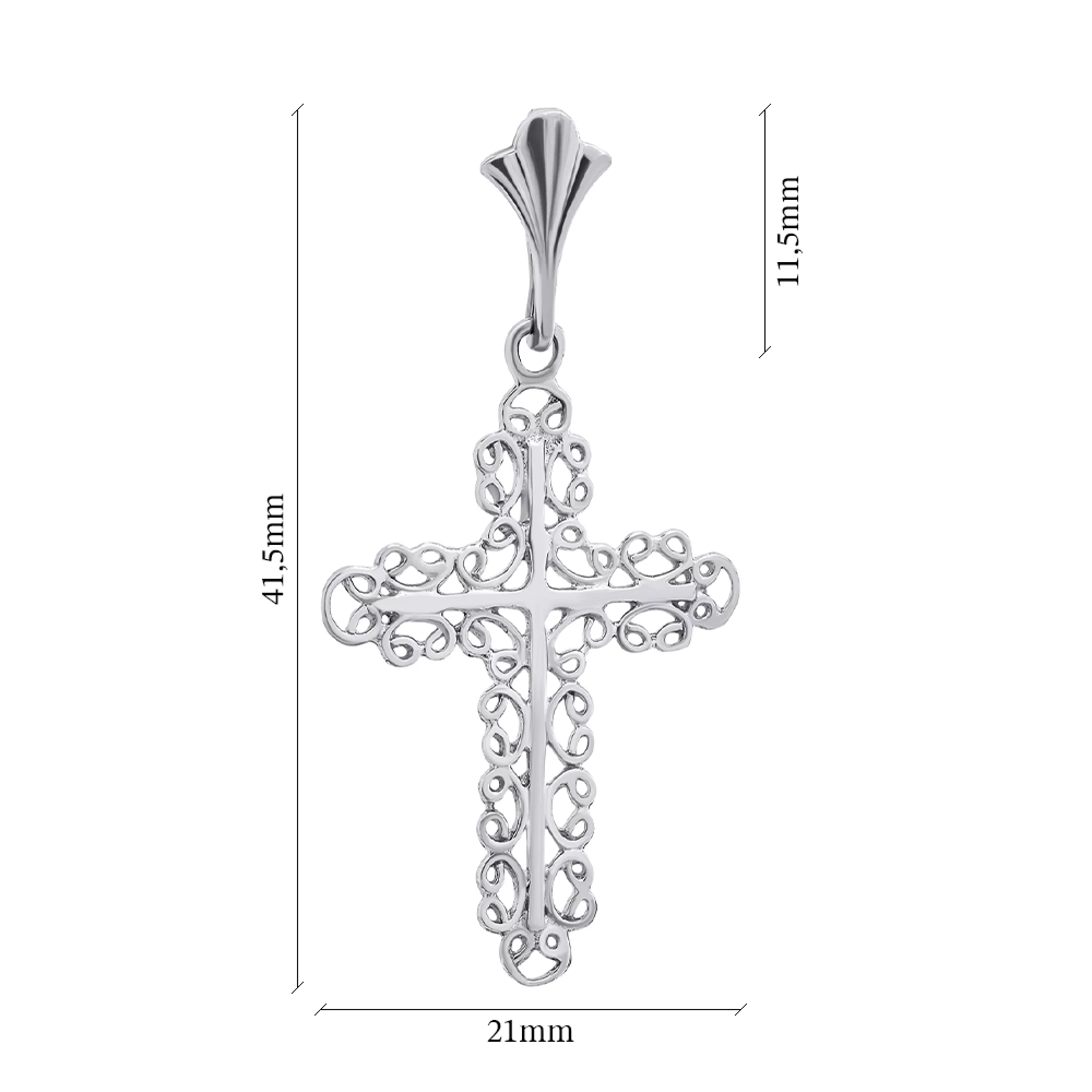 Крестик узорный из серебра - 1349865 – изображение 2
