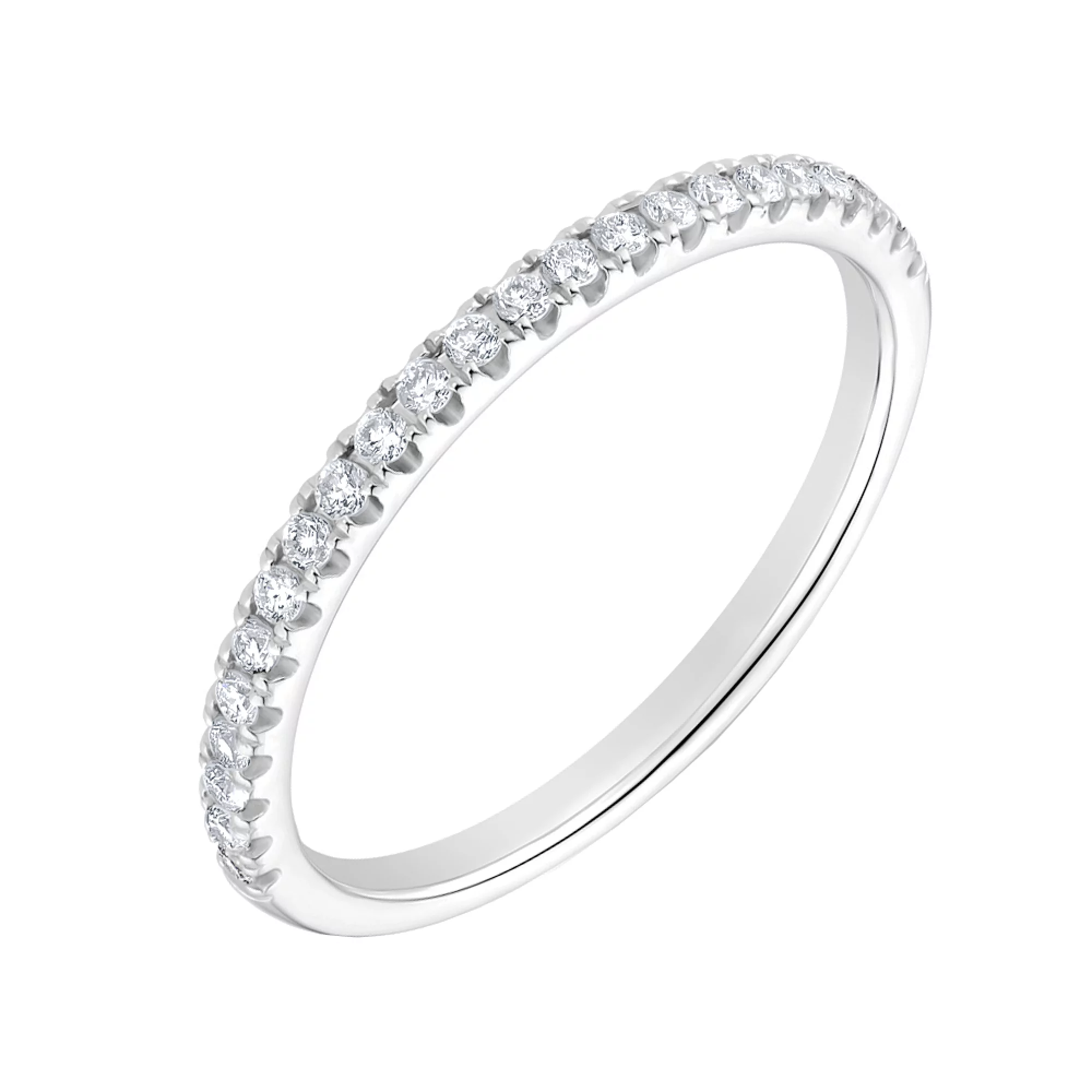 Тонкое золотое кольцо с дорожкой бриллиантов - 1704453 – изображение 1