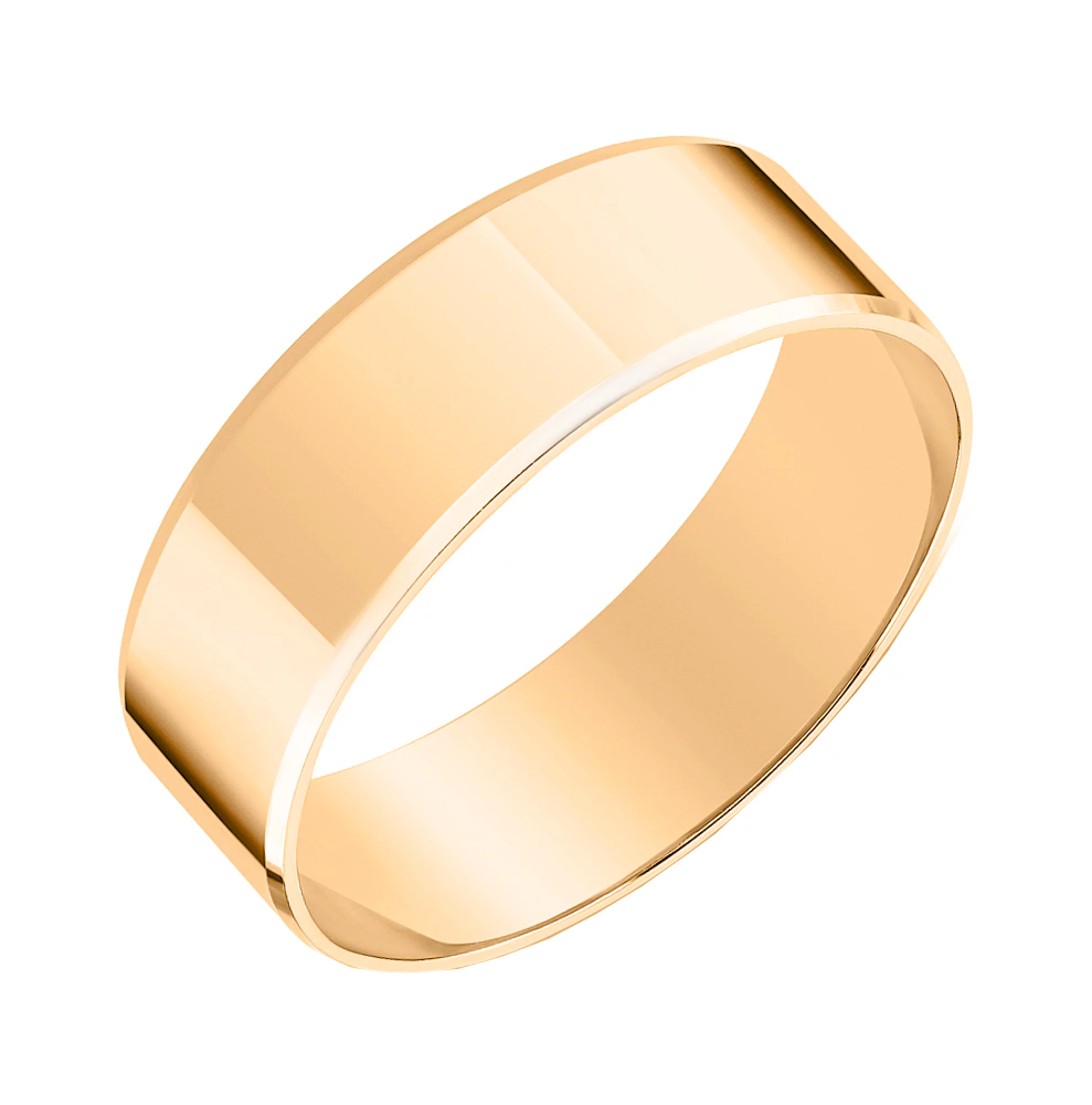 Обручальное кольцо из красного золота американка с фаской  - 569949 – изображение 1