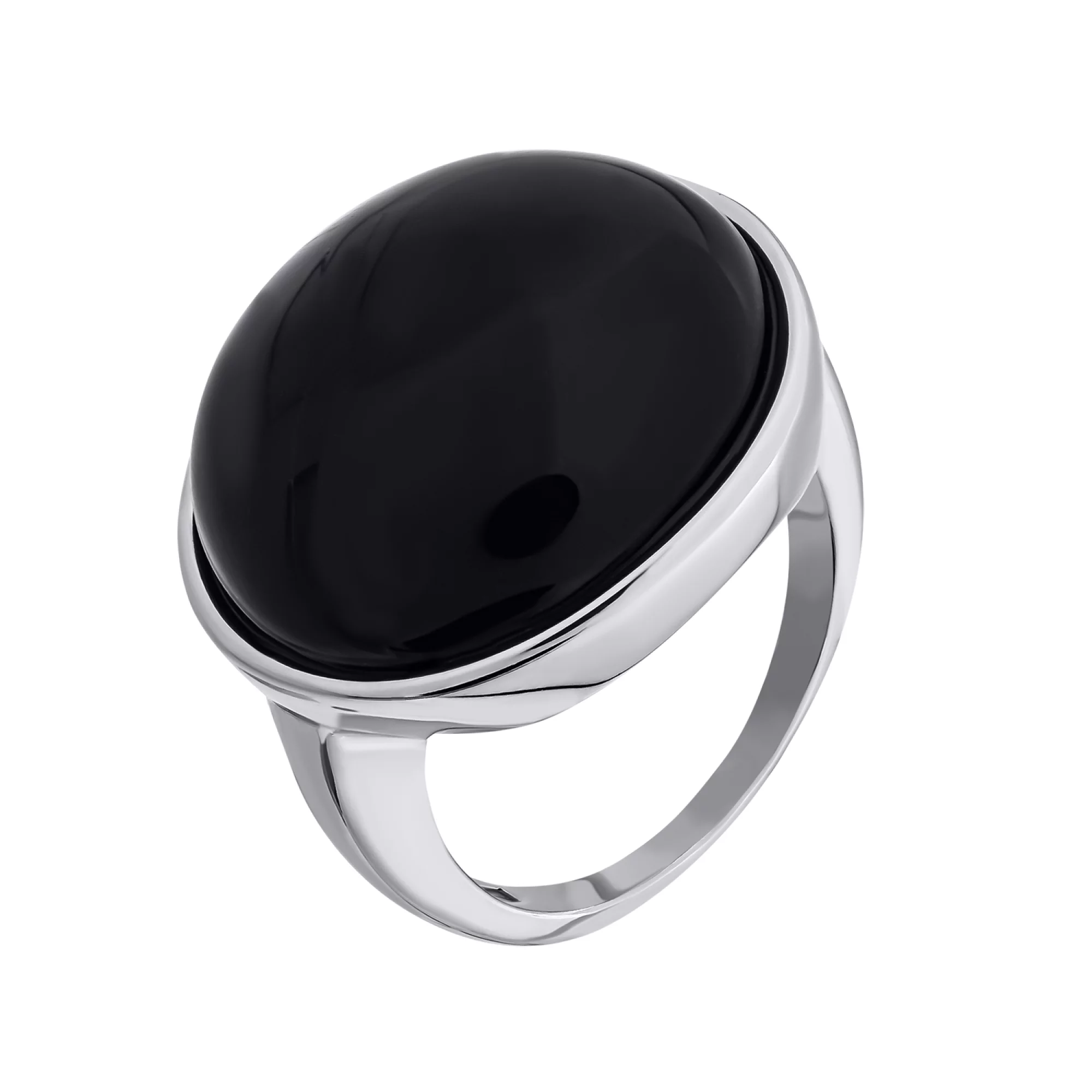 Кольцо серебряное с ониксом - 1269061 – изображение 1