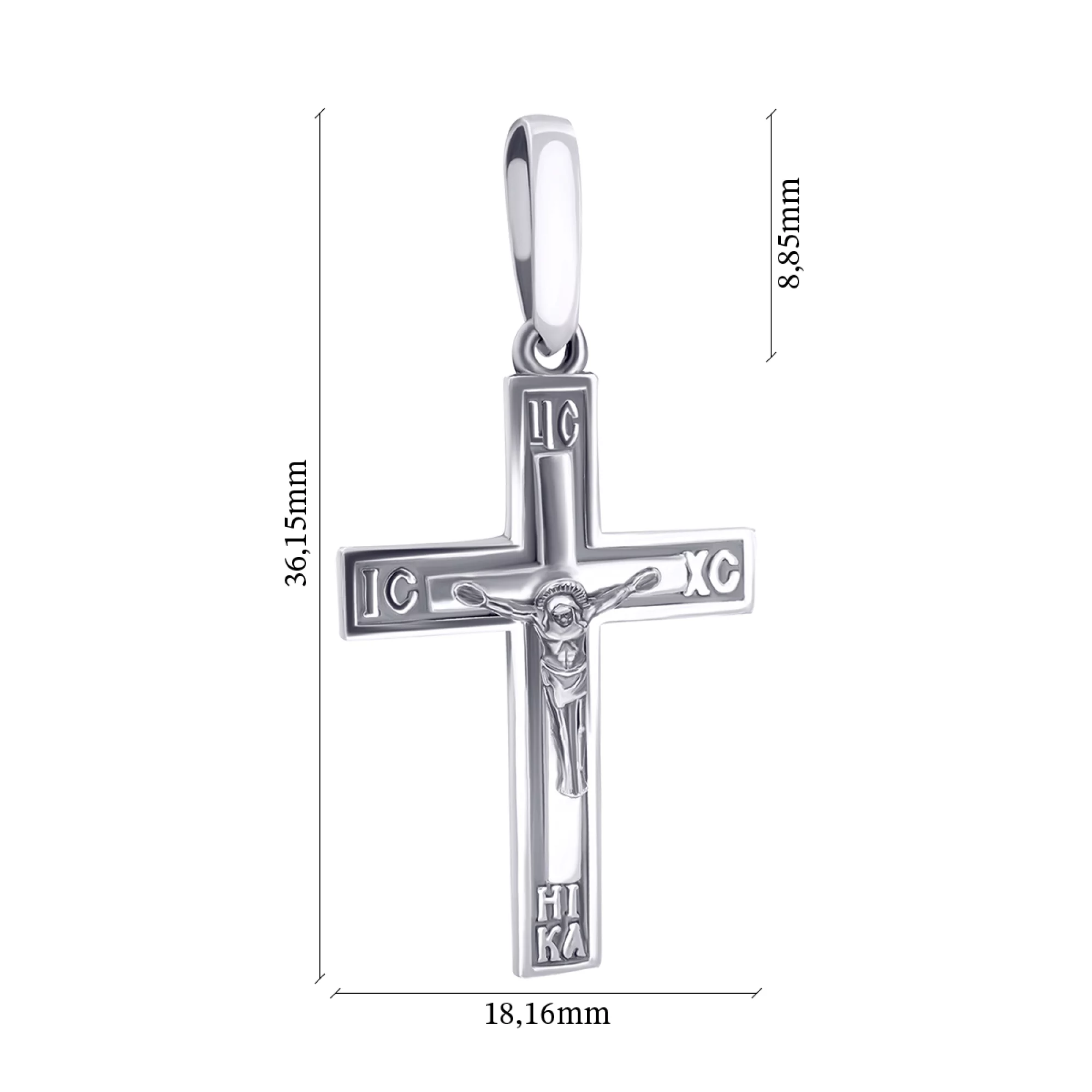 Хрестик срібний з чорнінням - 896372 – зображення 3