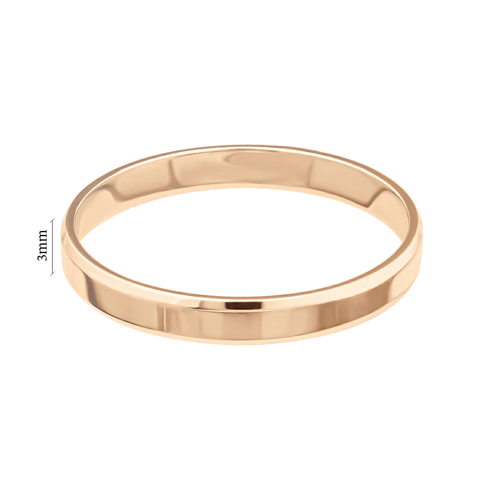Обручальное кольцо американка с фаской из красного золота  - 1278460 – изображение 4