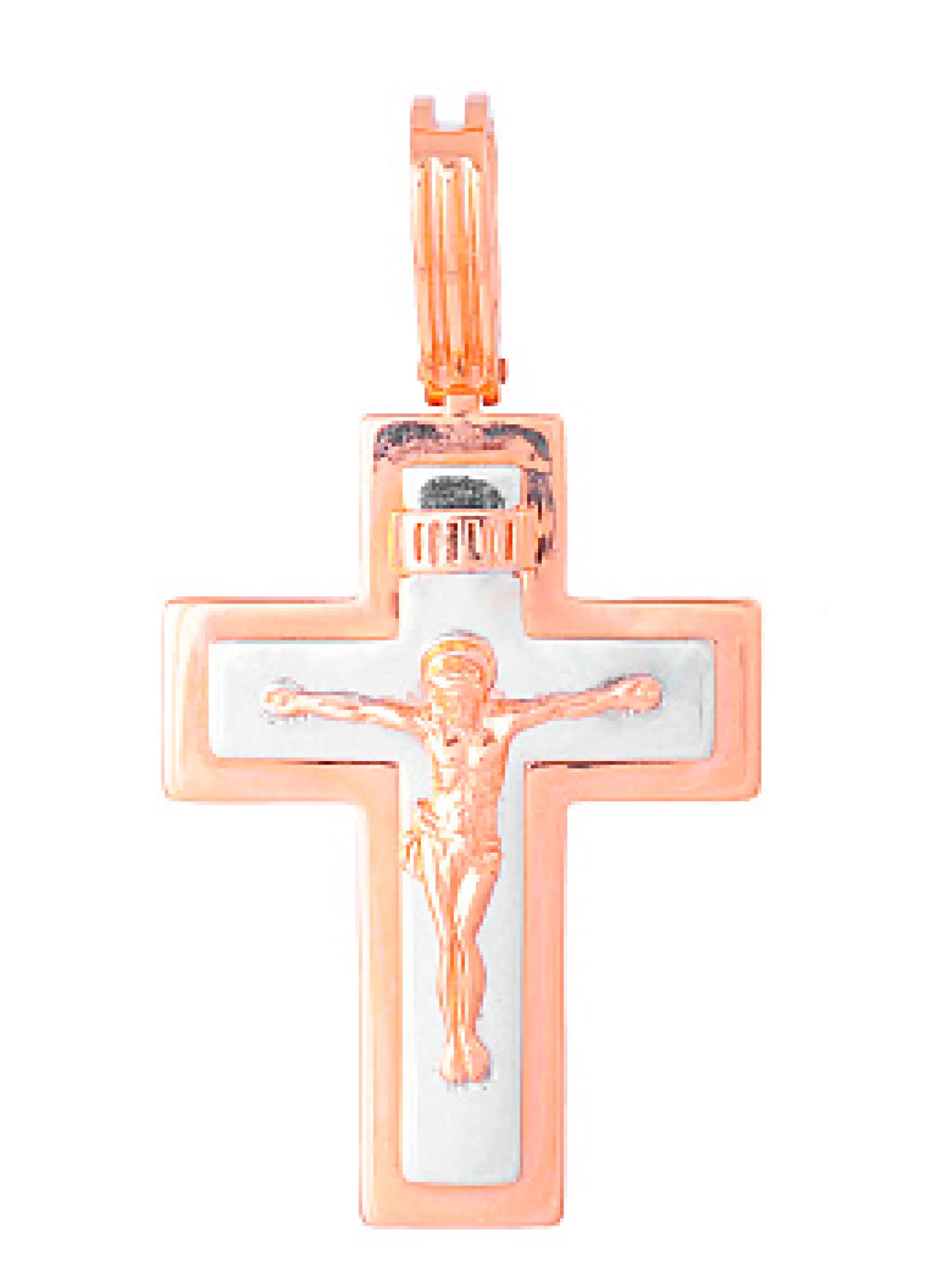 Крестик из красного и белого золота - 1409932 – изображение 1