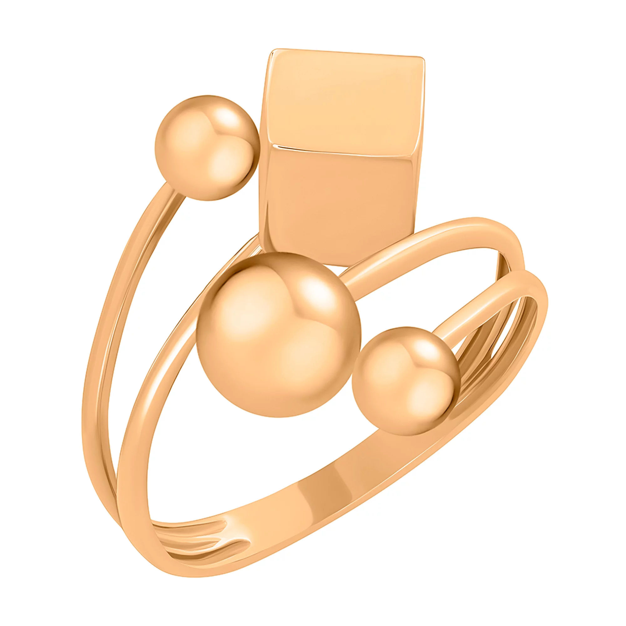 Кольцо из красного золота фигурное - 969999 – изображение 1