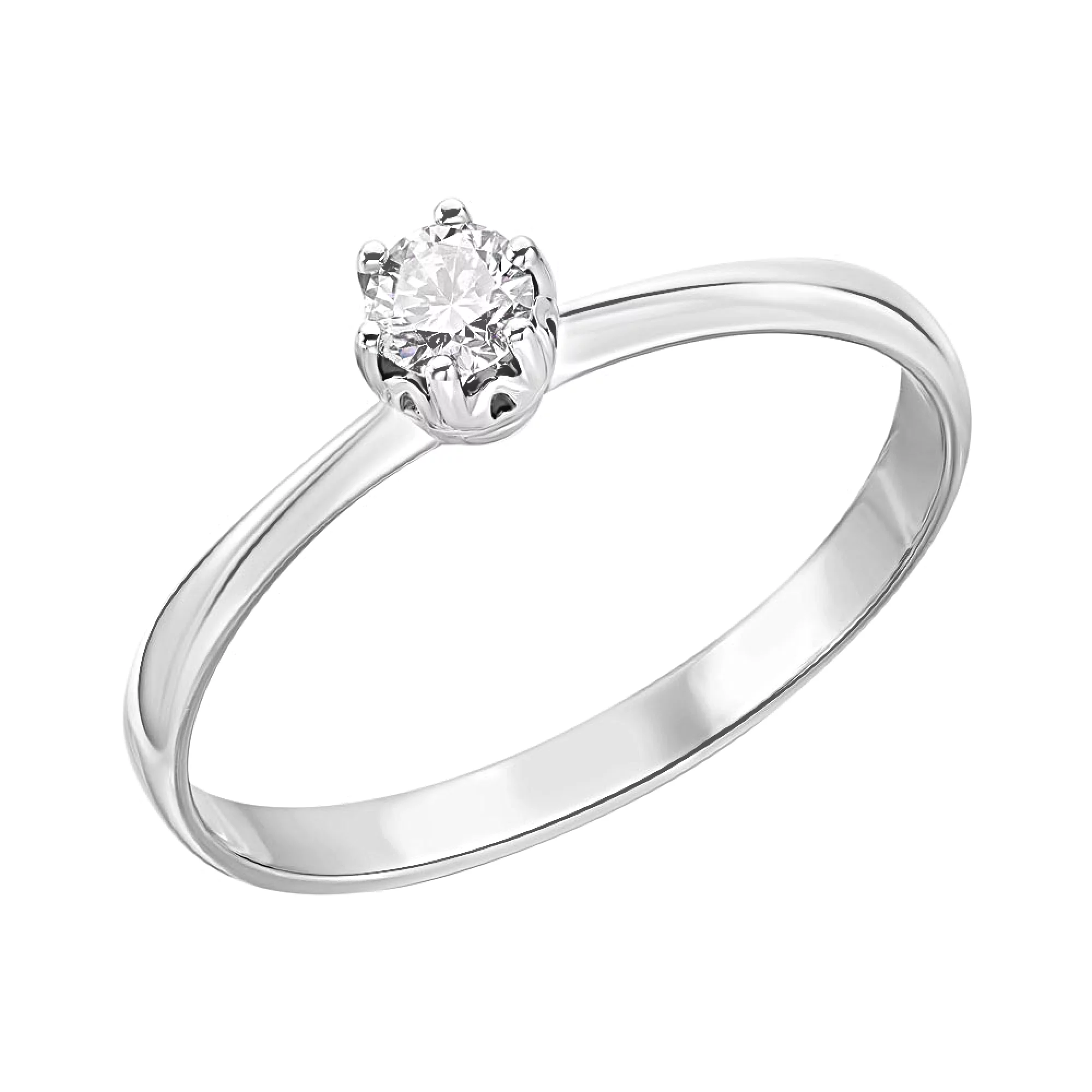 Помолвочное кольцо с белого золота с бриллиантом - 1516610 – изображение 1