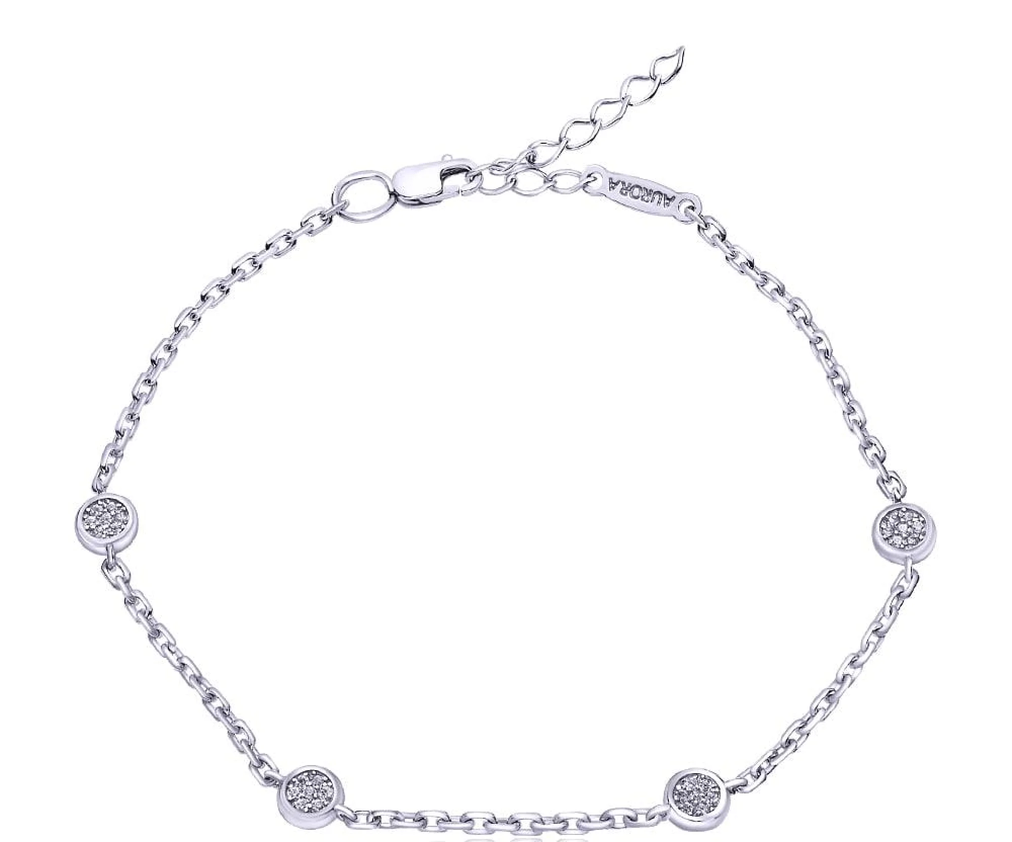 Серебряный браслет с циркониями - 457892 - 1