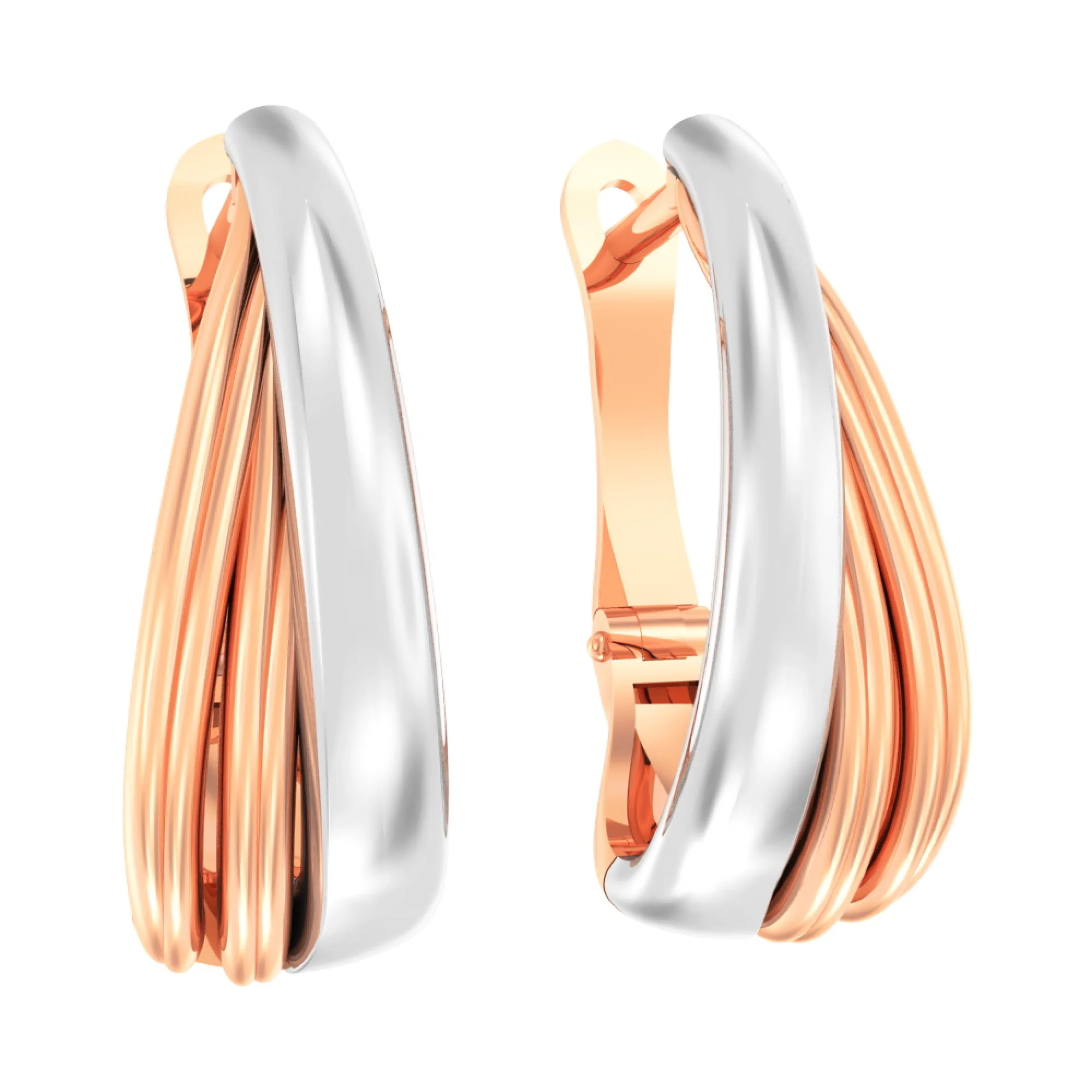 Сережки из комбинированного золота - 961094 - 1
