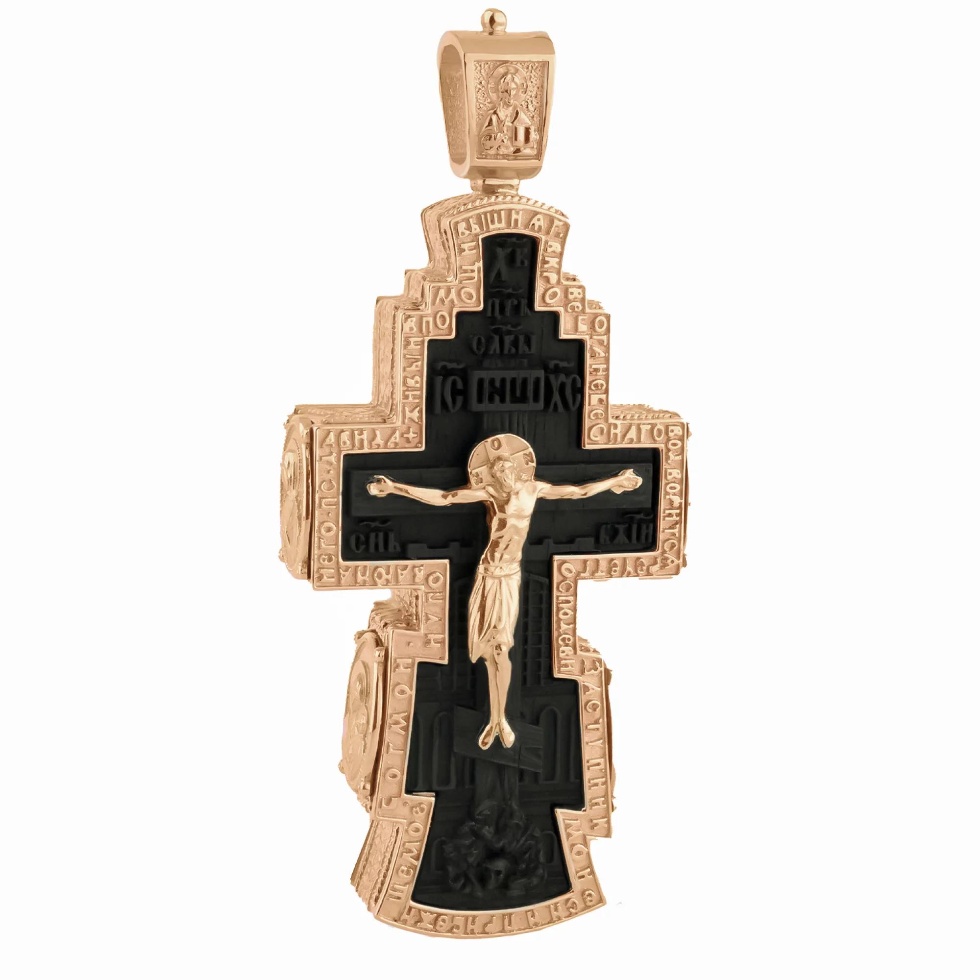 Масивний хрест із червоного золота з ебеновим деревом - 1686959 – зображення 1