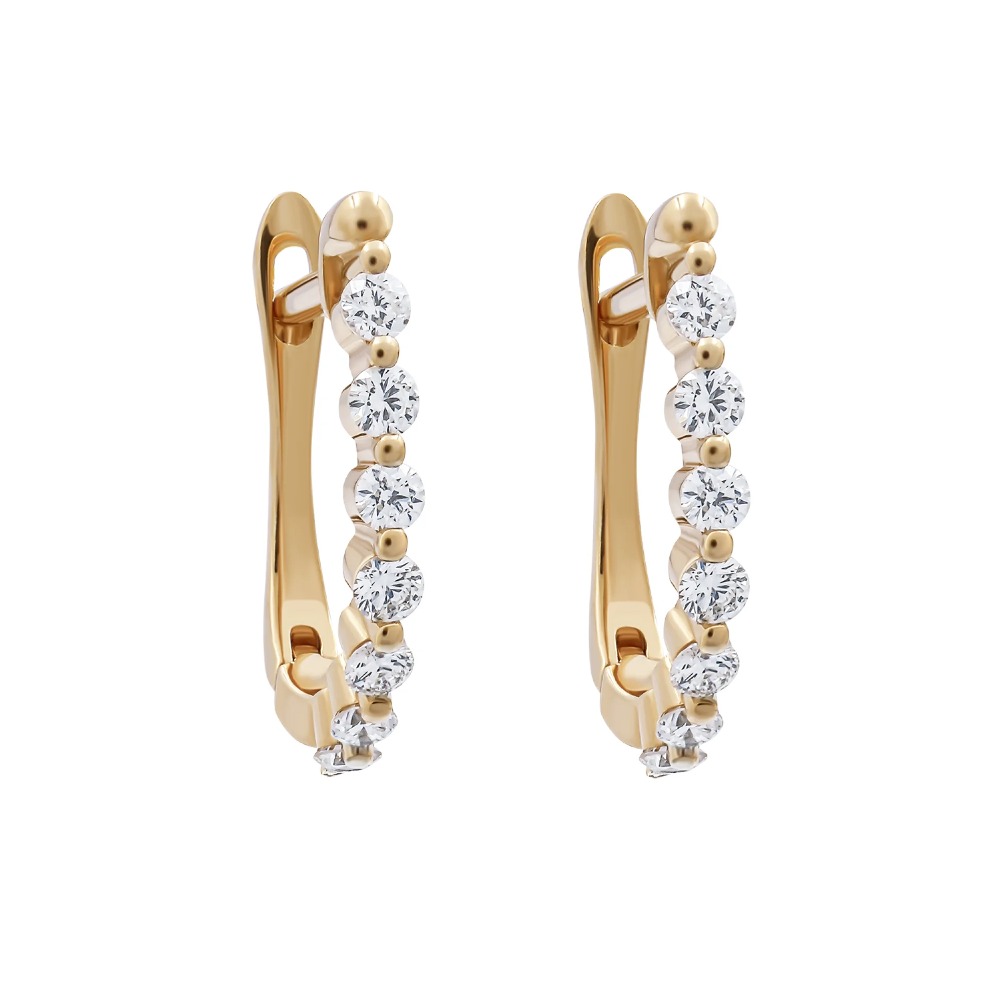 Сережки из красного золота с бриллиантами - 1266230 - 1