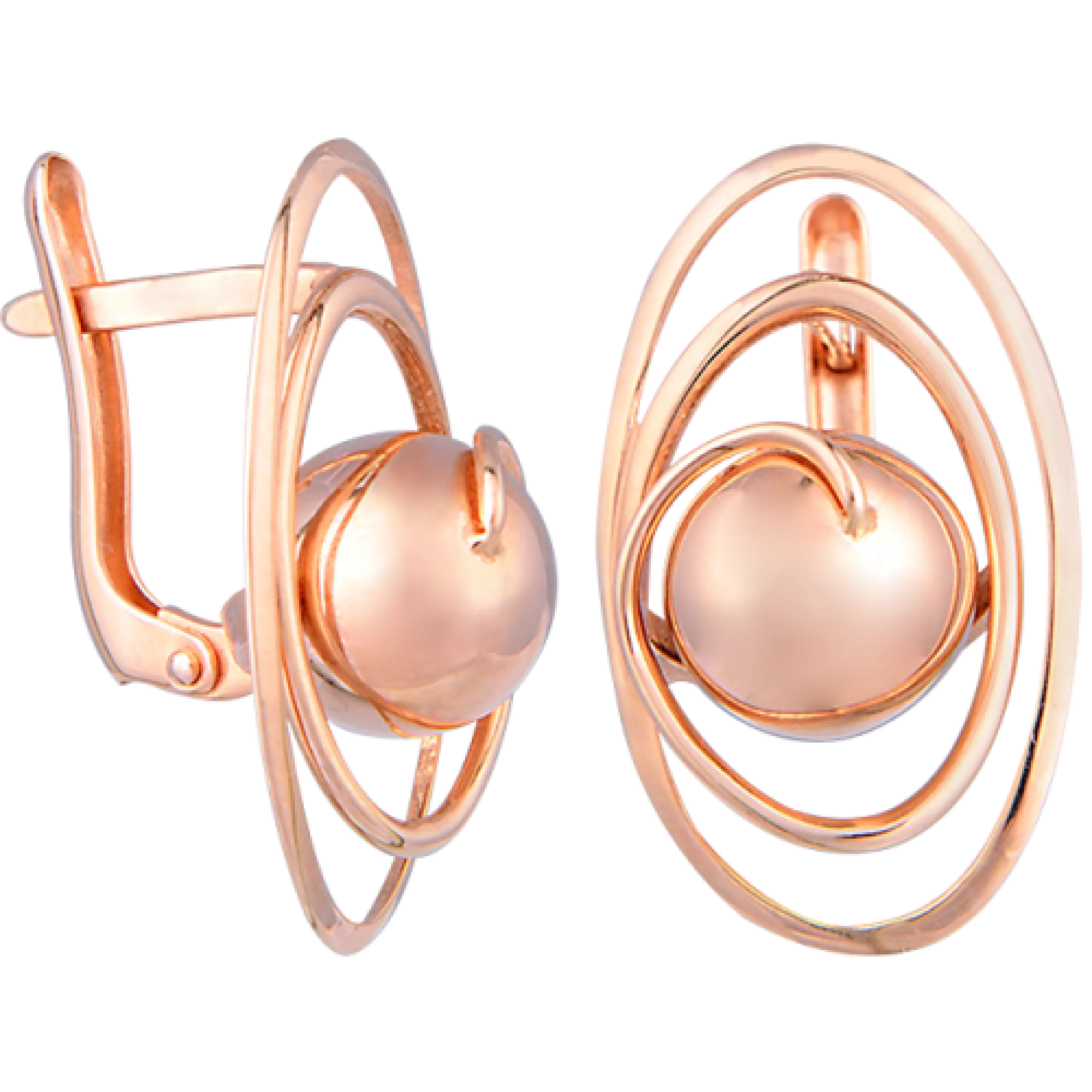 Сережки из красного золота "Куля" - 407480 - 1