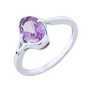 Серебряное кольцо с аметистом в стиле минимализм - 2162629