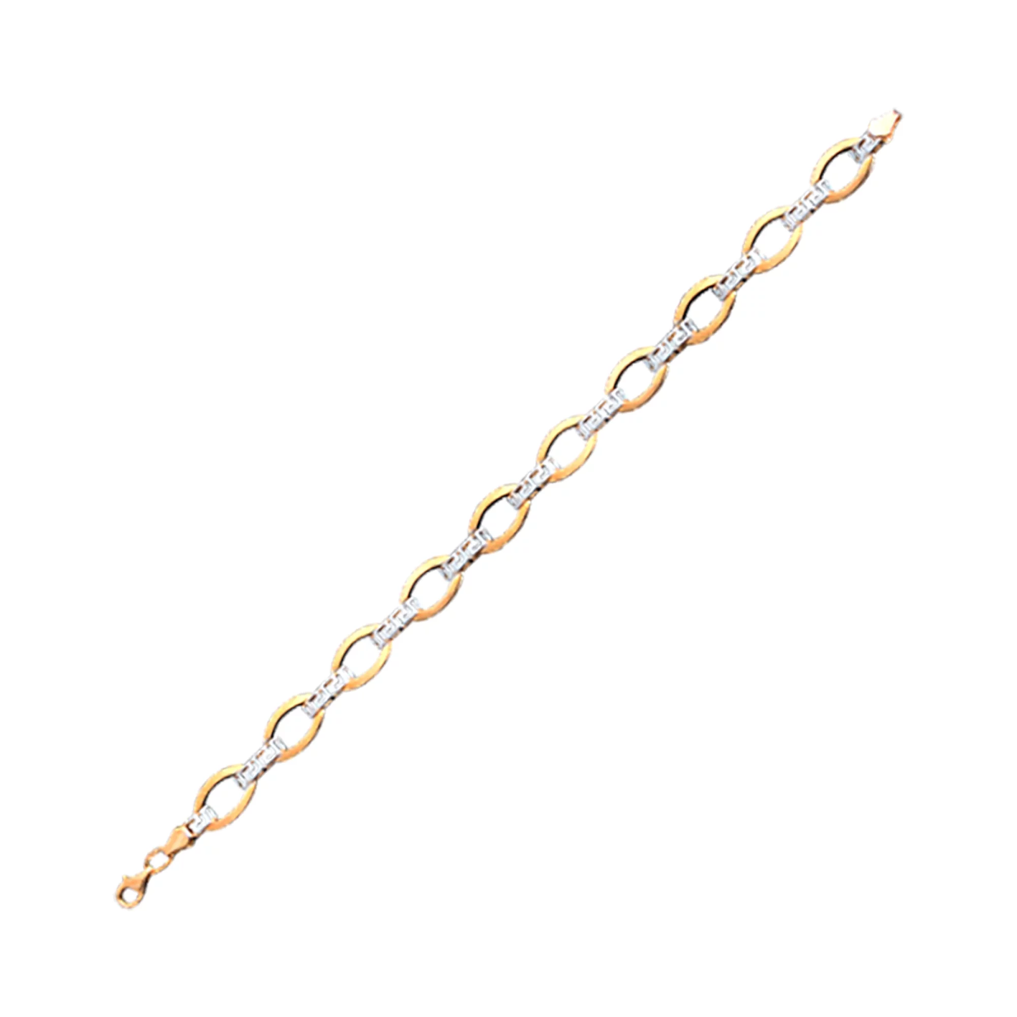 Браслет из комбинированного золота плетение якорь - 384011 – изображение 1