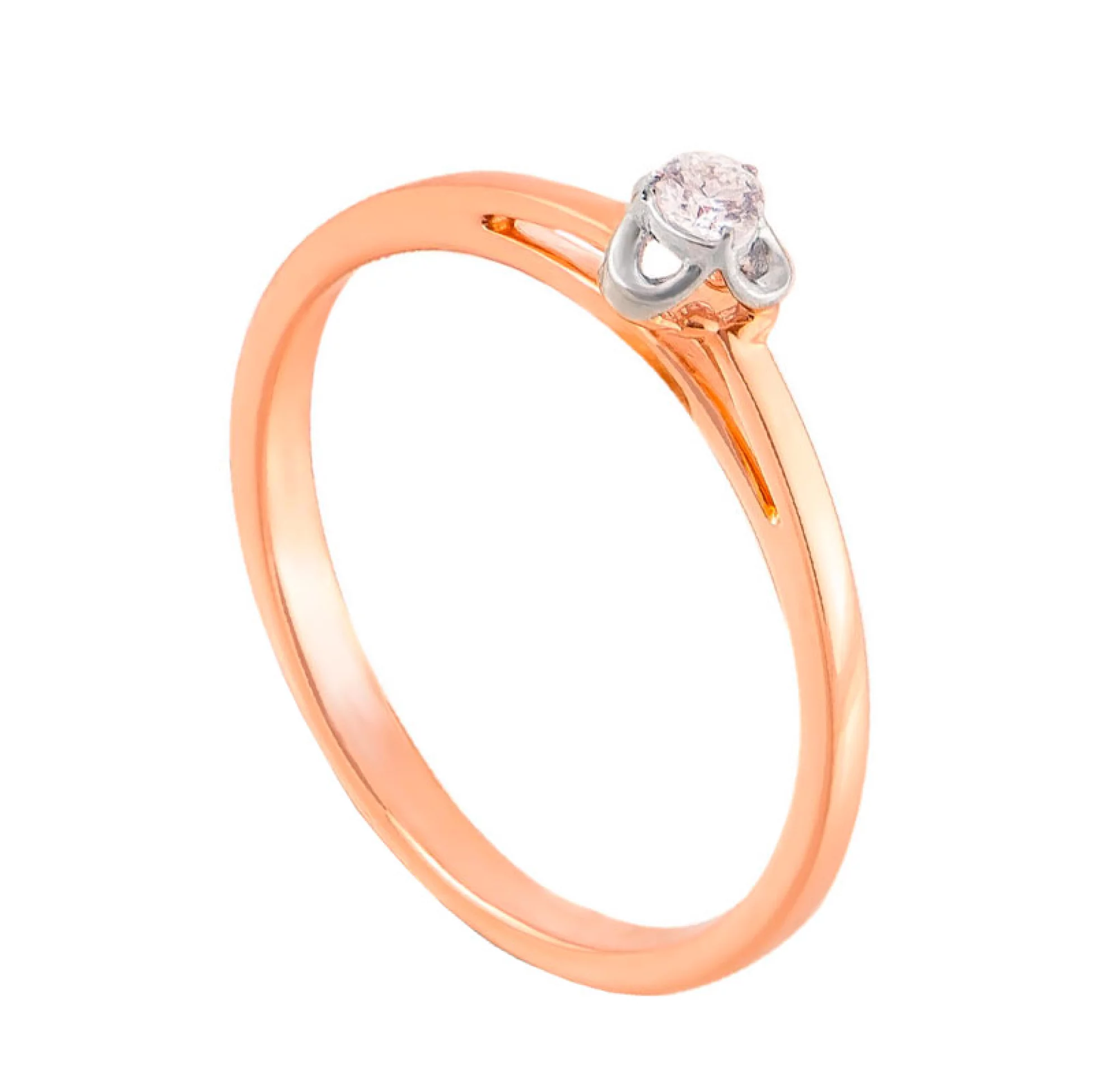 Золотое кольцо с бриллиантом - 474407 – изображение 1