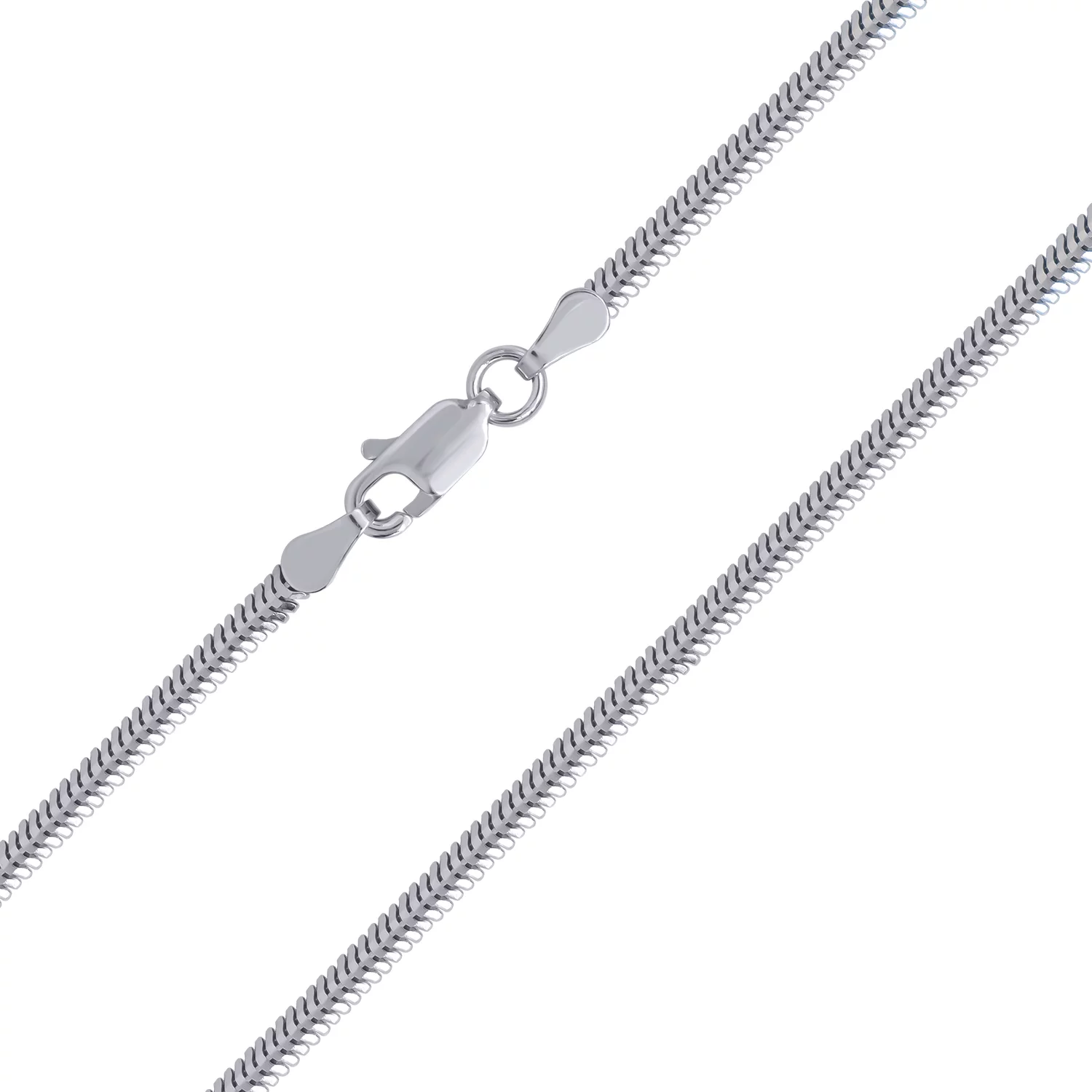Срібний ланцюг Снейк плоский. Артикул 7508/222Р1/40: ціна, відгуки, фото – купити в інтернет-магазині AURUM