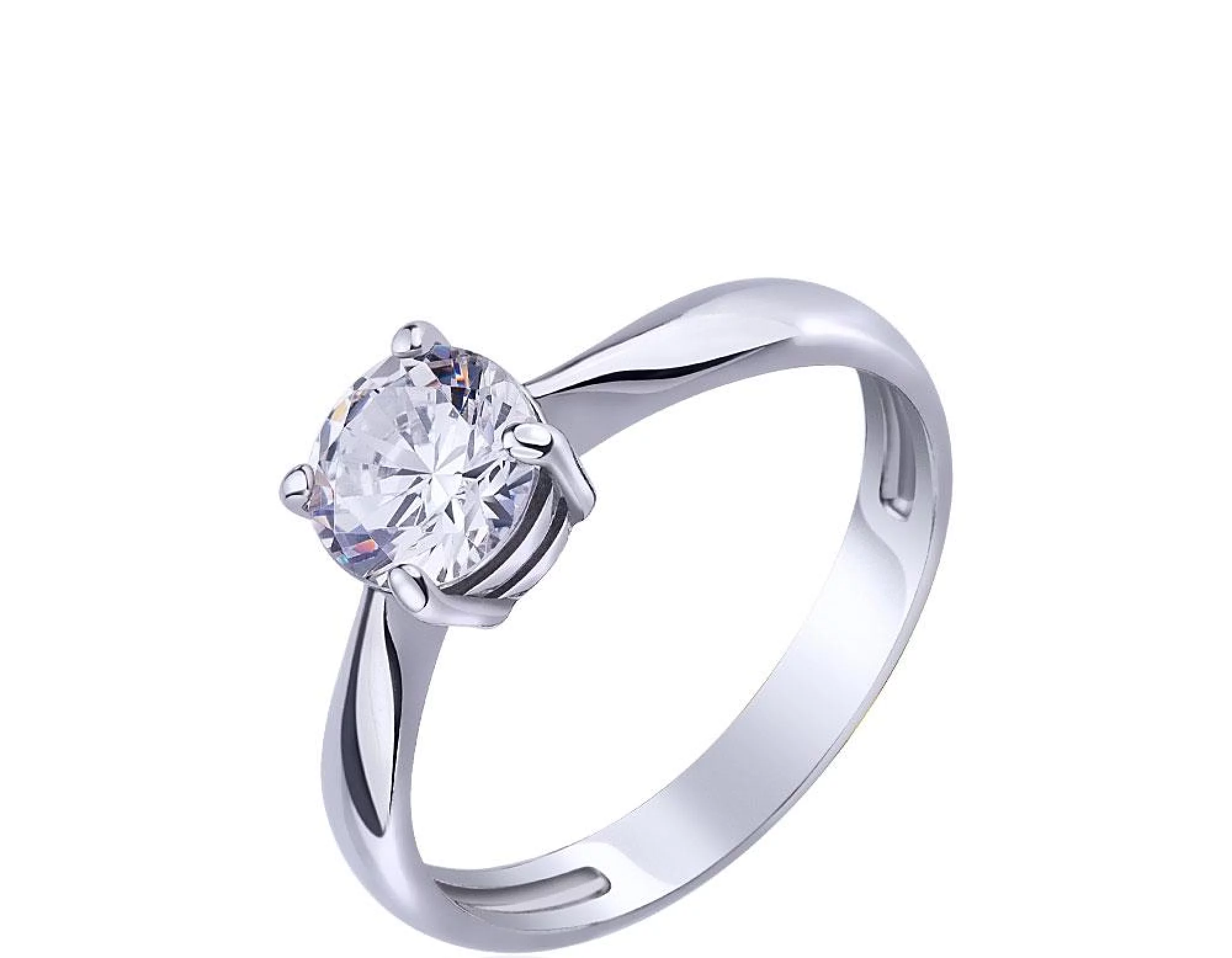 Серебряное кольцо с цирконием - 483174 – изображение 1