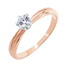 Каблучка з комбінованого золота з фіанітом - 1922497