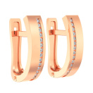Сережки из красного золота с фианитами - 613751
