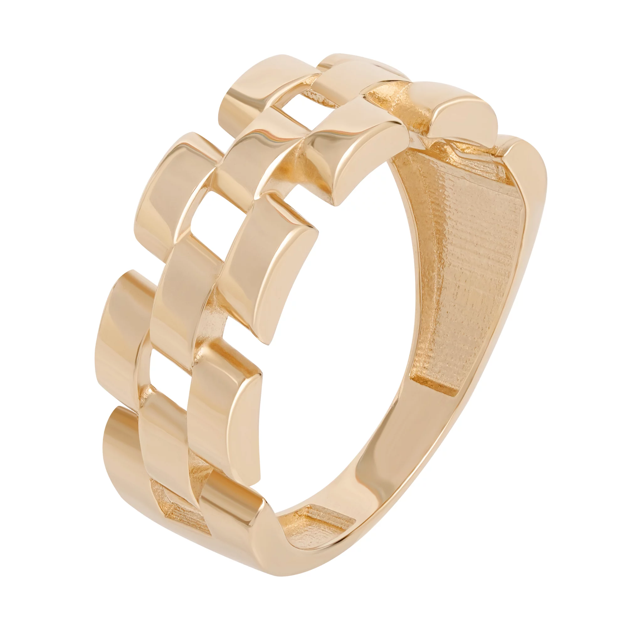 Широкое кольцо из красного золота "Звенья" - 1630747 – изображение 1