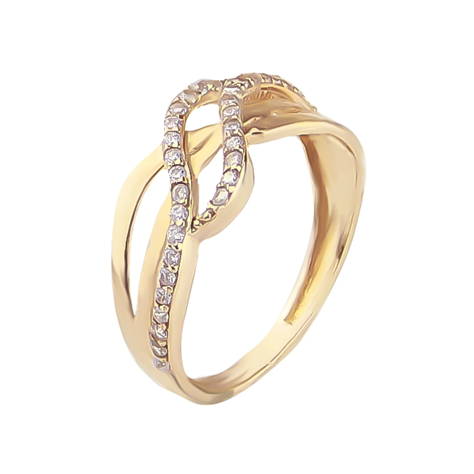 Золотое кольцо с фианитами - 511719 – изображение 1