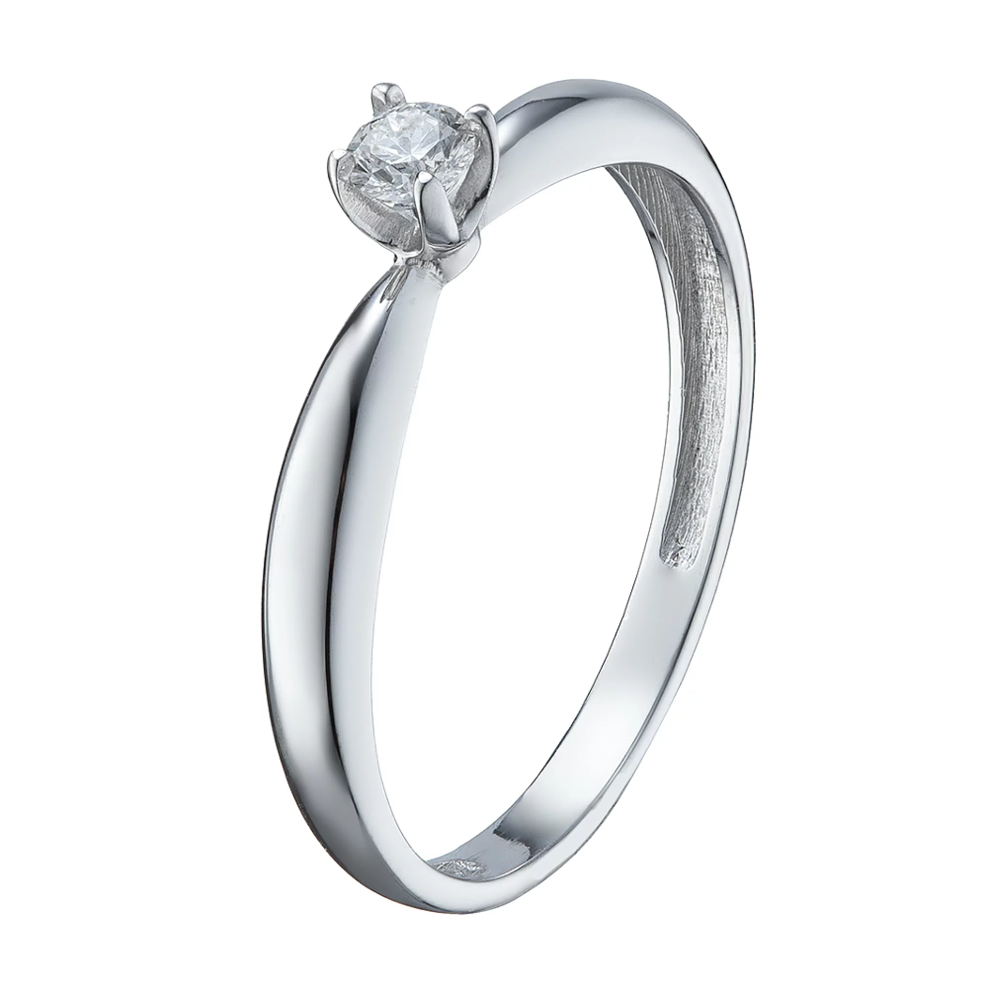 Золотое кольцо с бриллиантом - 521606 – изображение 1
