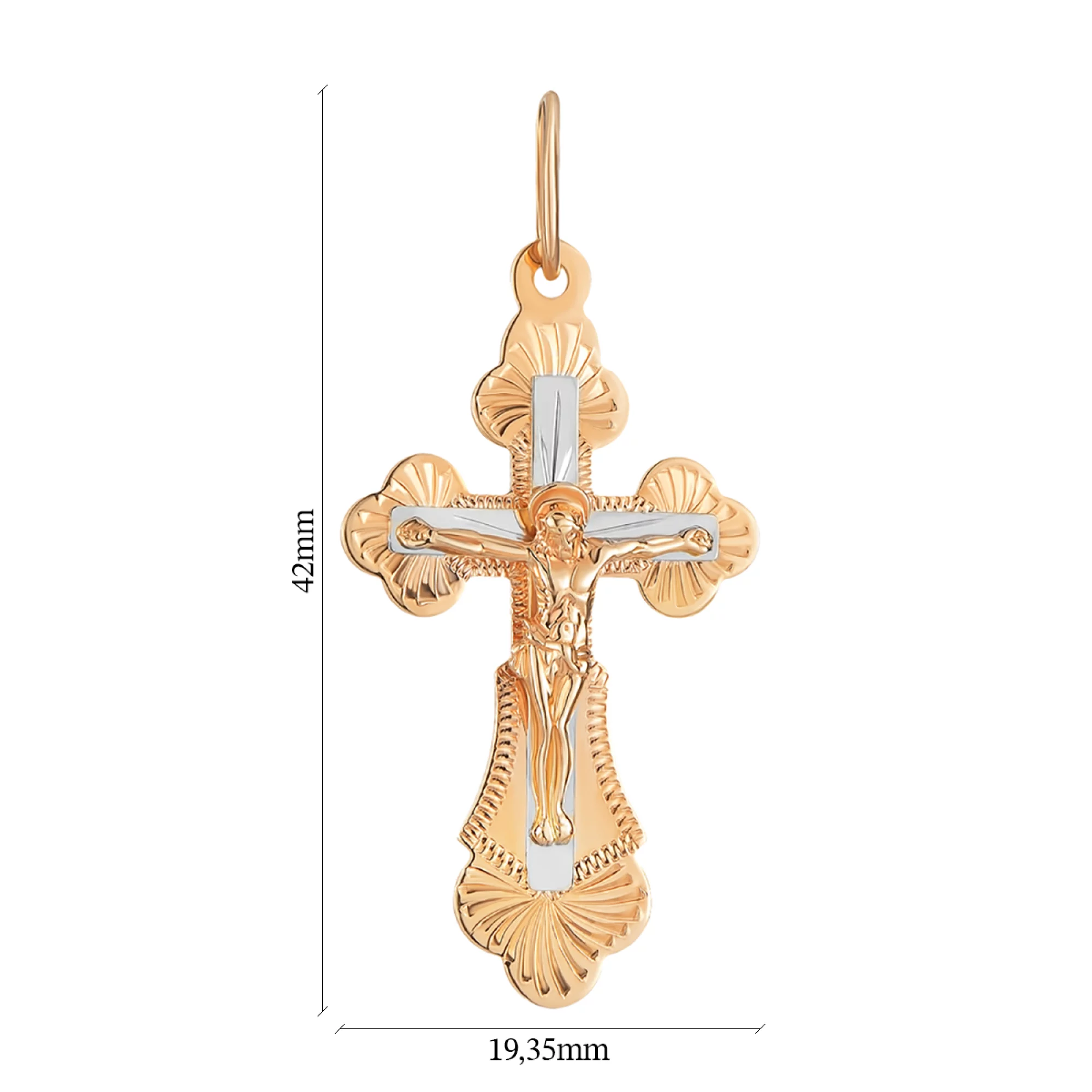 Крестик из комбинированого золота - 1348437 – изображение 2