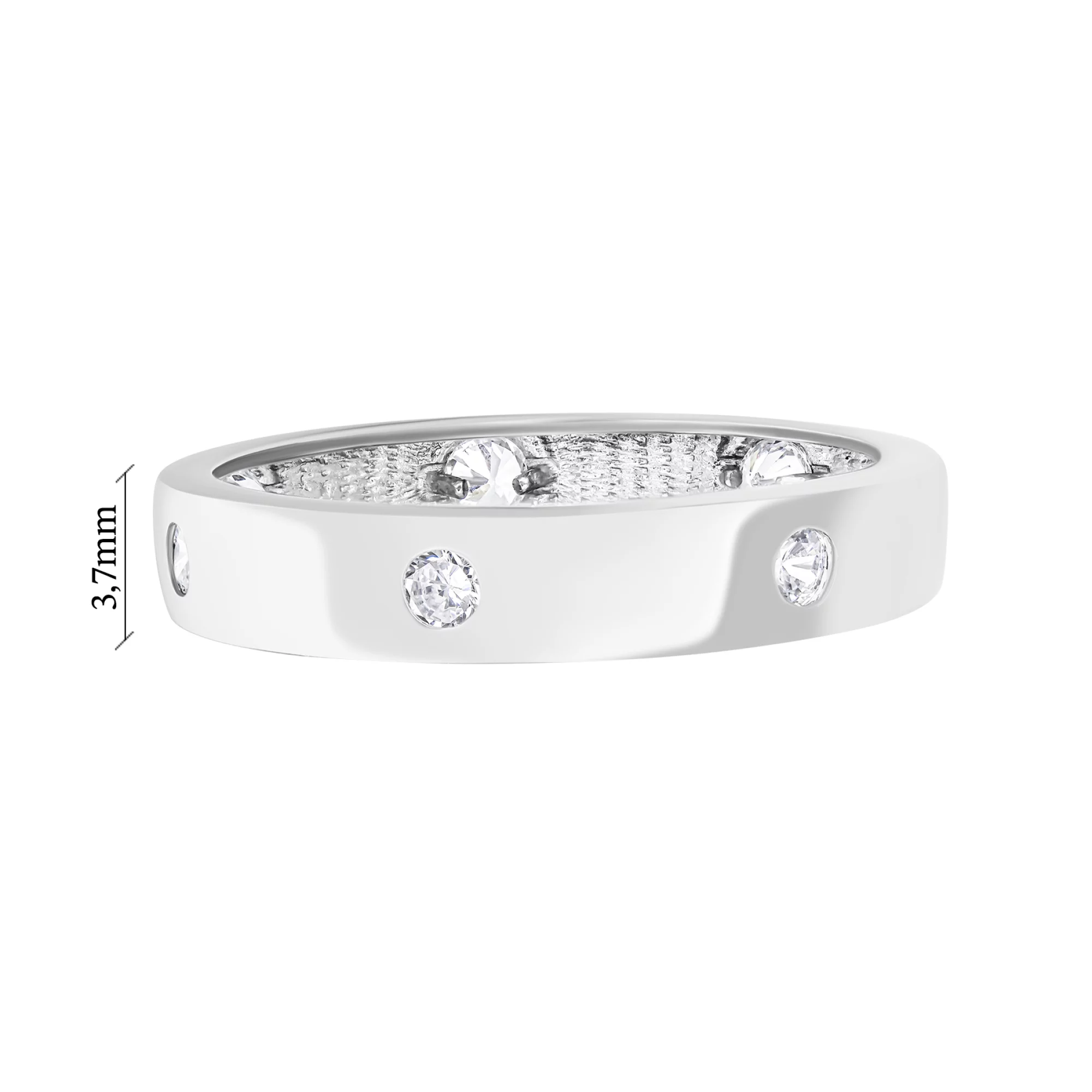 Серебряное кольцо с фианитами - 1579410 – изображение 3