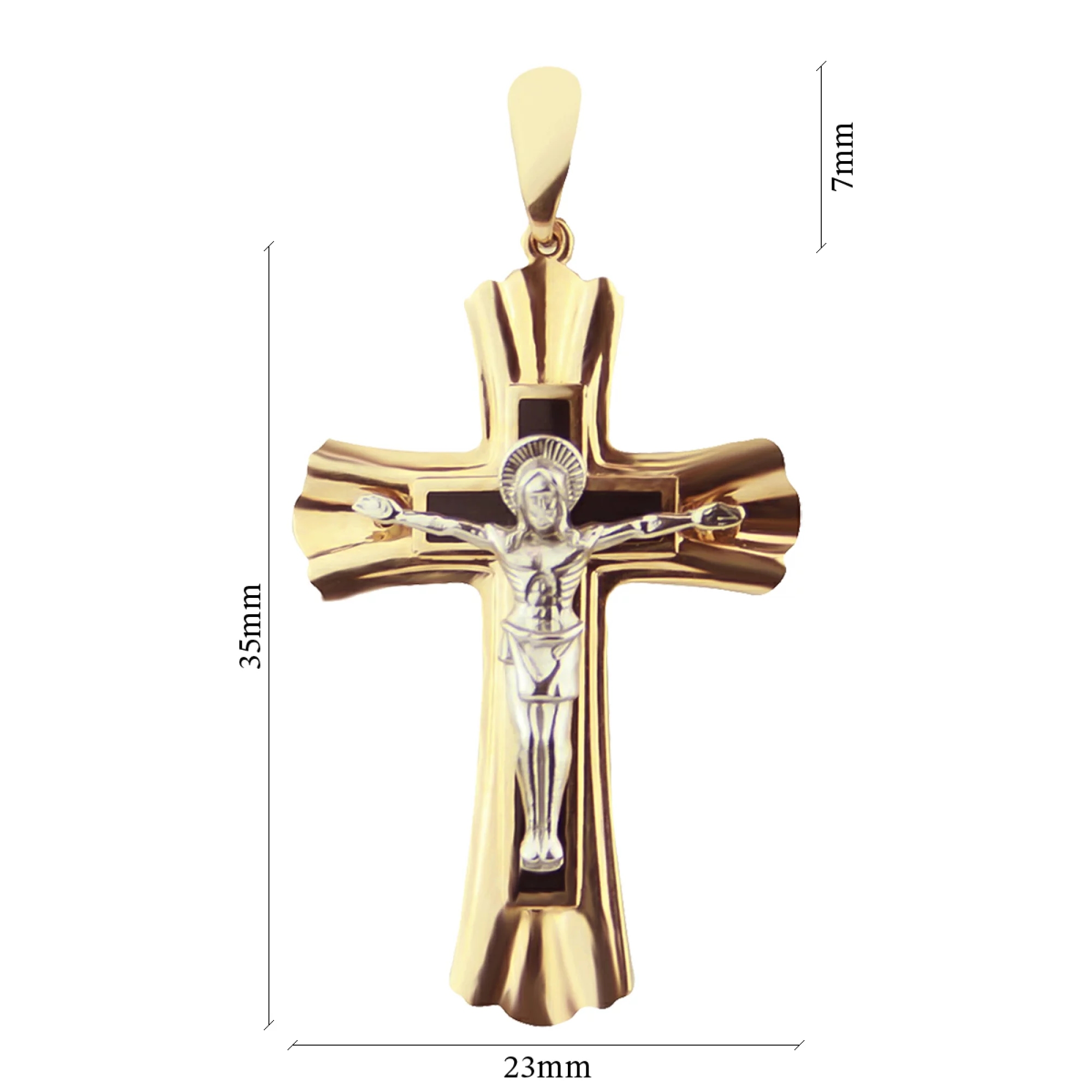 Крестик из белого и красного золота - 474482 – изображение 2