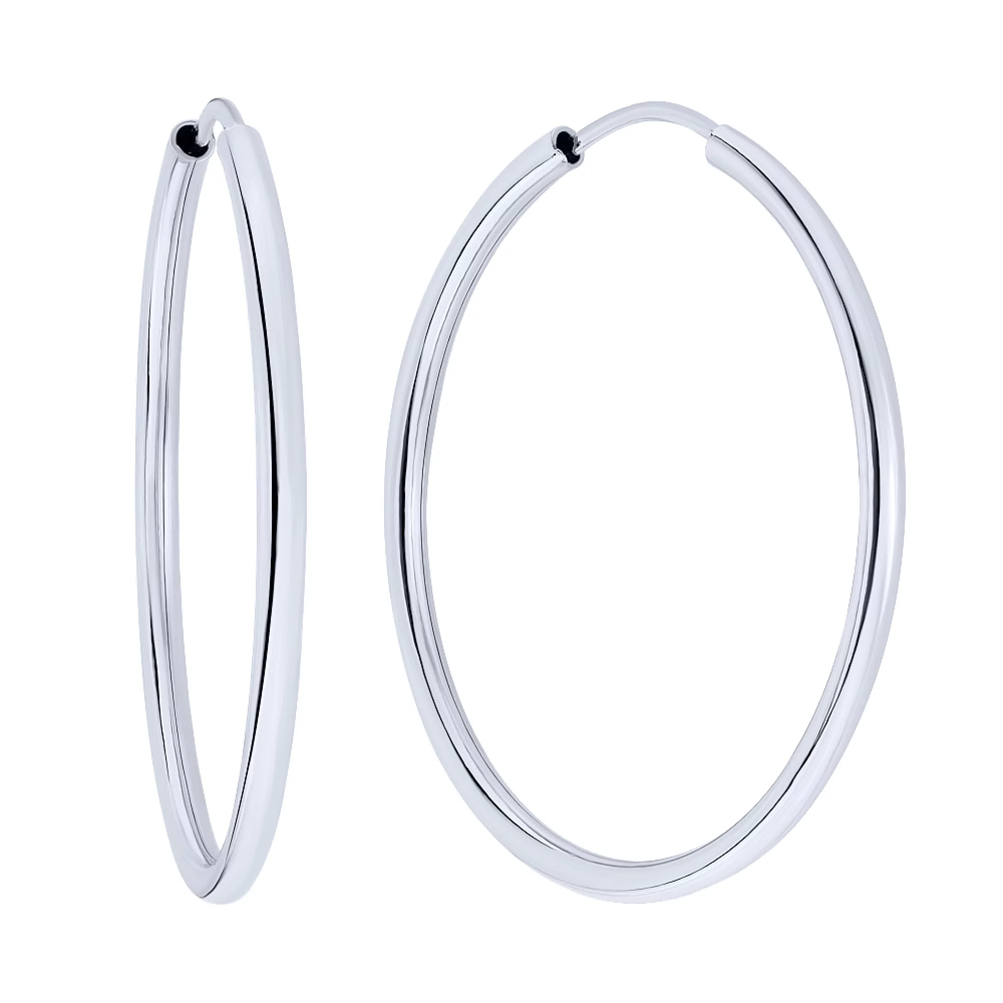Сережки-кільця зі срібла - 1606439 – зображення 1