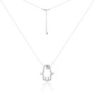 Серебряное колье Хамса с цирконием - 431324